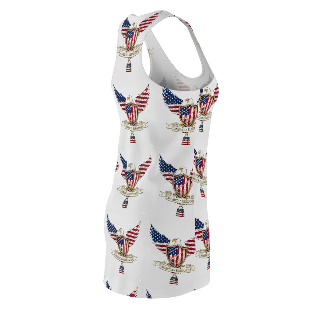 Patriotic Women's Racerback Dress, 4th of July Outfit, Summer Dress, USA Flag Apparel, Memorial Day Fashion, Independence Day Wear