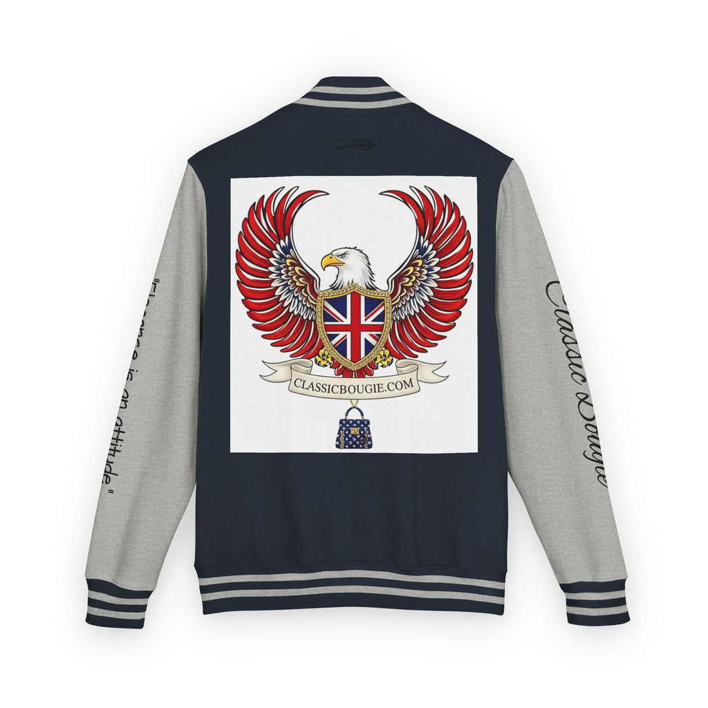 Classic British Eagle Letterman Jacket, Vintage Style, Unisex Outerwear, Statement Piece, Sports Wear, Casual Fashion
