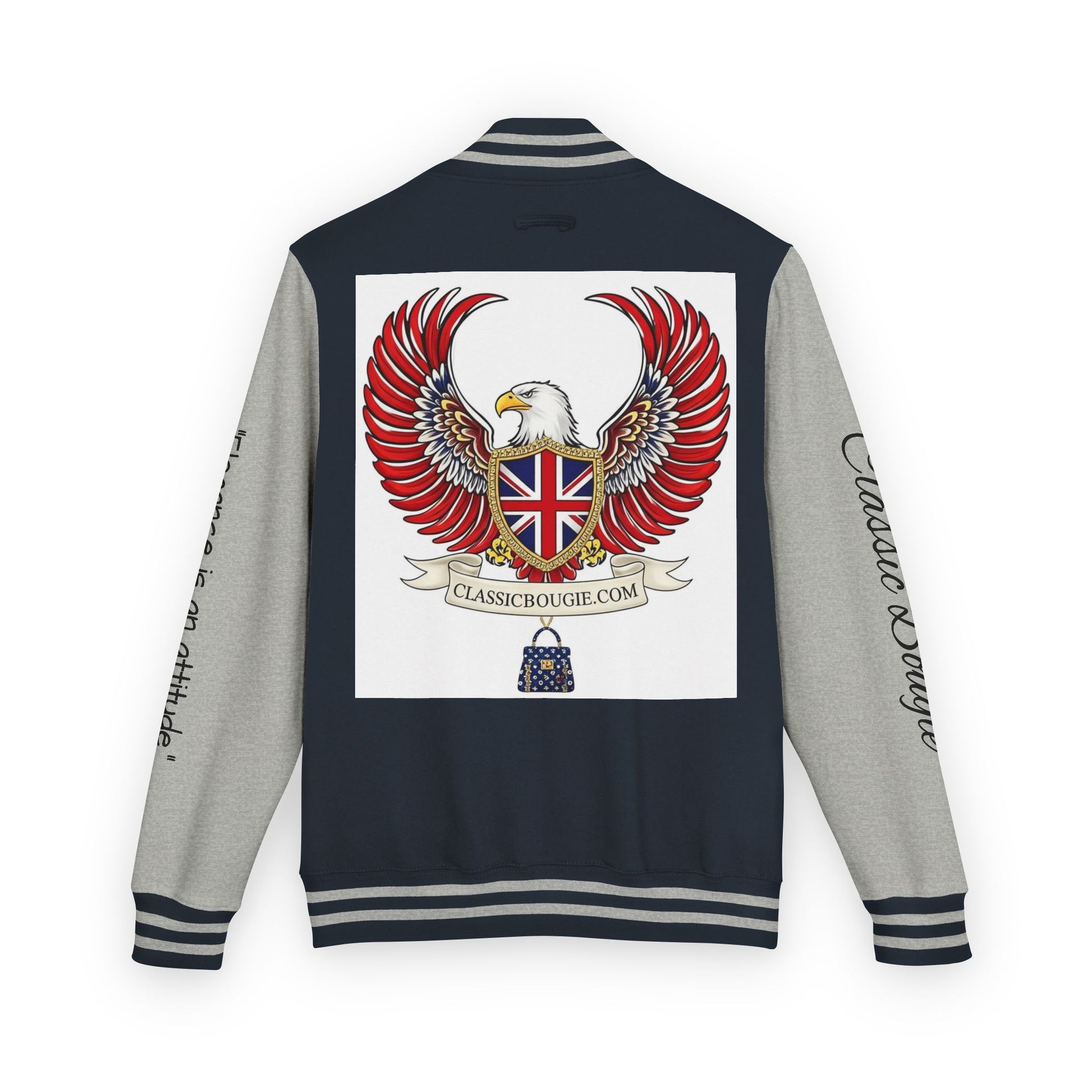 Classic British Eagle Letterman Jacket, Vintage Style, Unisex Outerwear, Statement Piece, Sports Wear, Casual Fashion