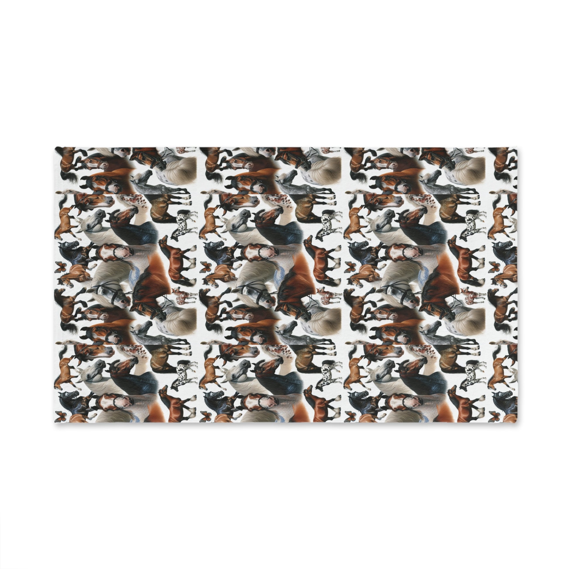 Equine-themed Hand Towel, Horse Lover Gift, Farmhouse Kitchen Decor, Equestrian Home Accessory, Animal Print Towel, Unique Bathroom Decor