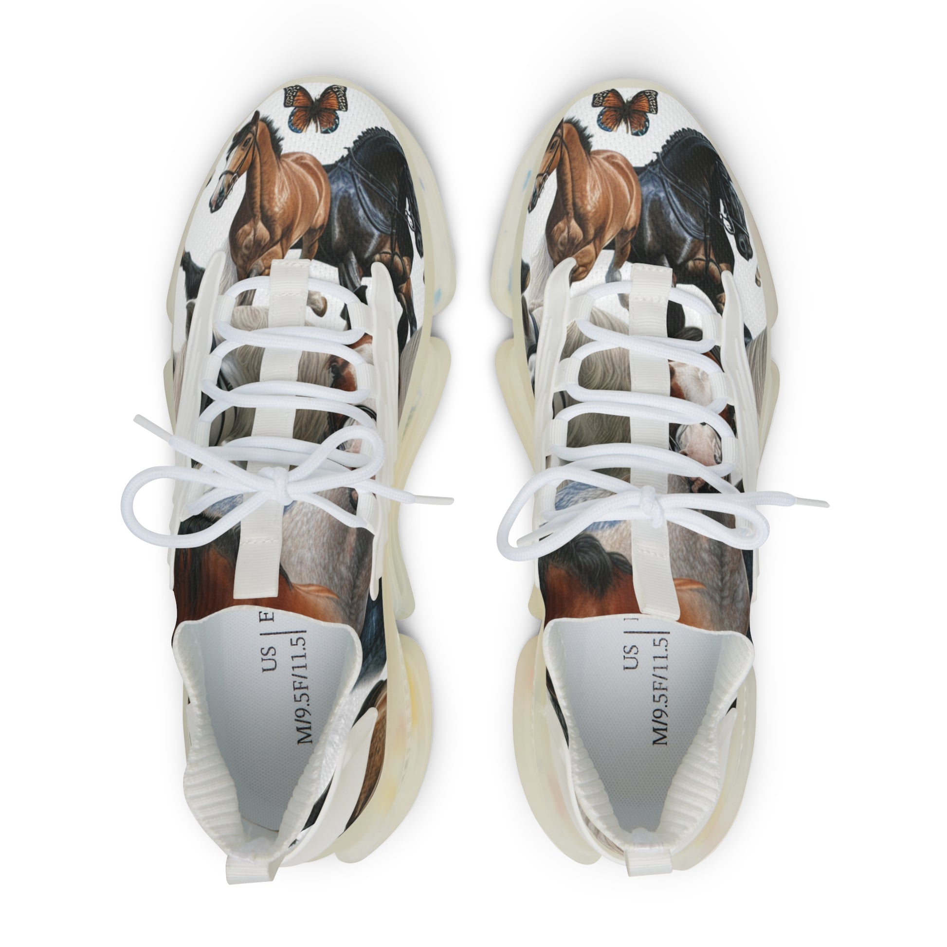 Horse Lover's Men's Sneakers, Unique Animal Art Sneakers, Fashionable Casual Shoes, Gift for Equestrian Enthusiasts, Animal Print Sneakers