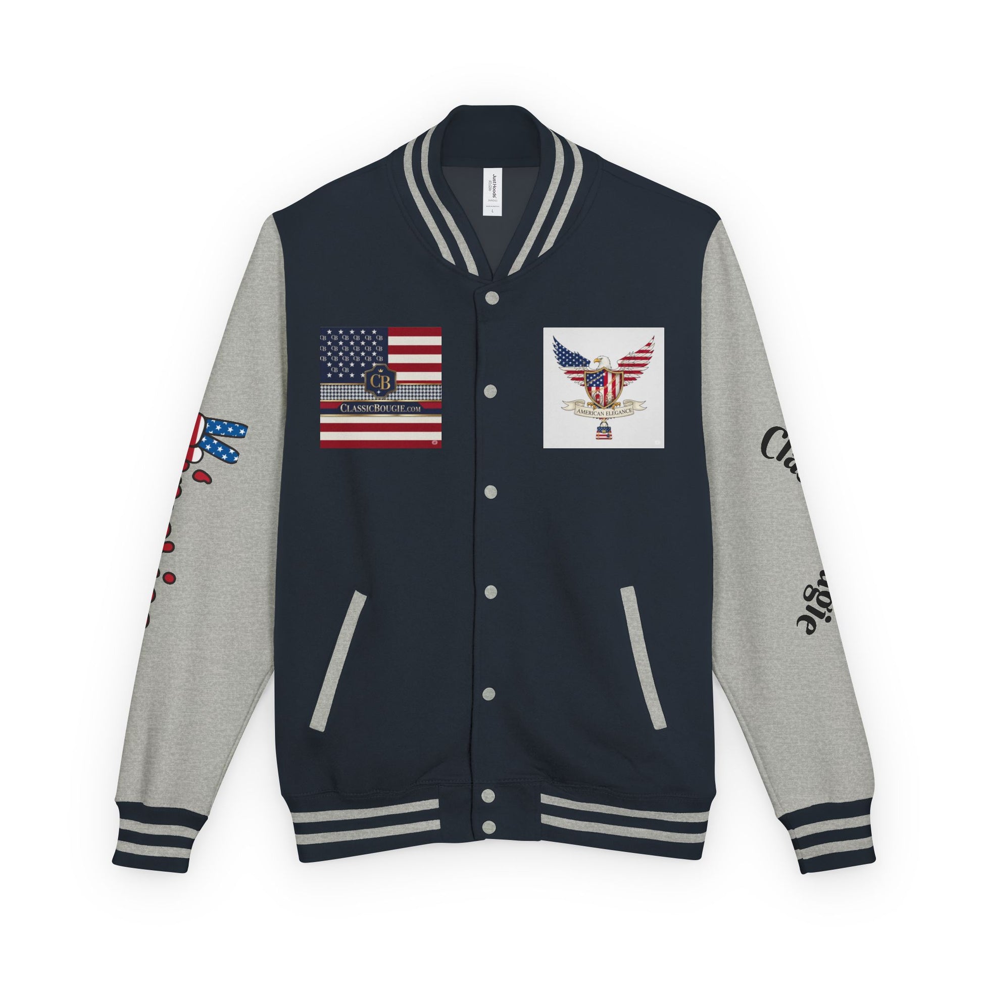 Classic Bougie Unisex Heavyweight Letterman Jacket - Vintage Style, Casual Wear, Trendy Outerwear, College Spirit, Gift for Him/Her
