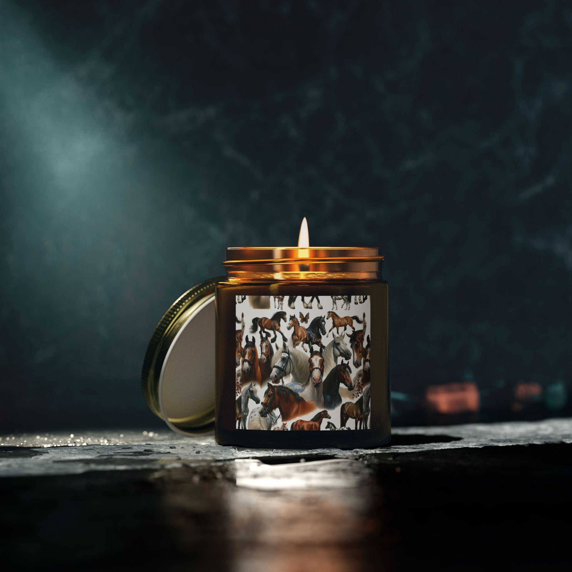 Scented Candles with Horse Design, Cozy Home Decor, Gift for Horse Lovers, Farmhouse Candle, Aromatherapy Candle