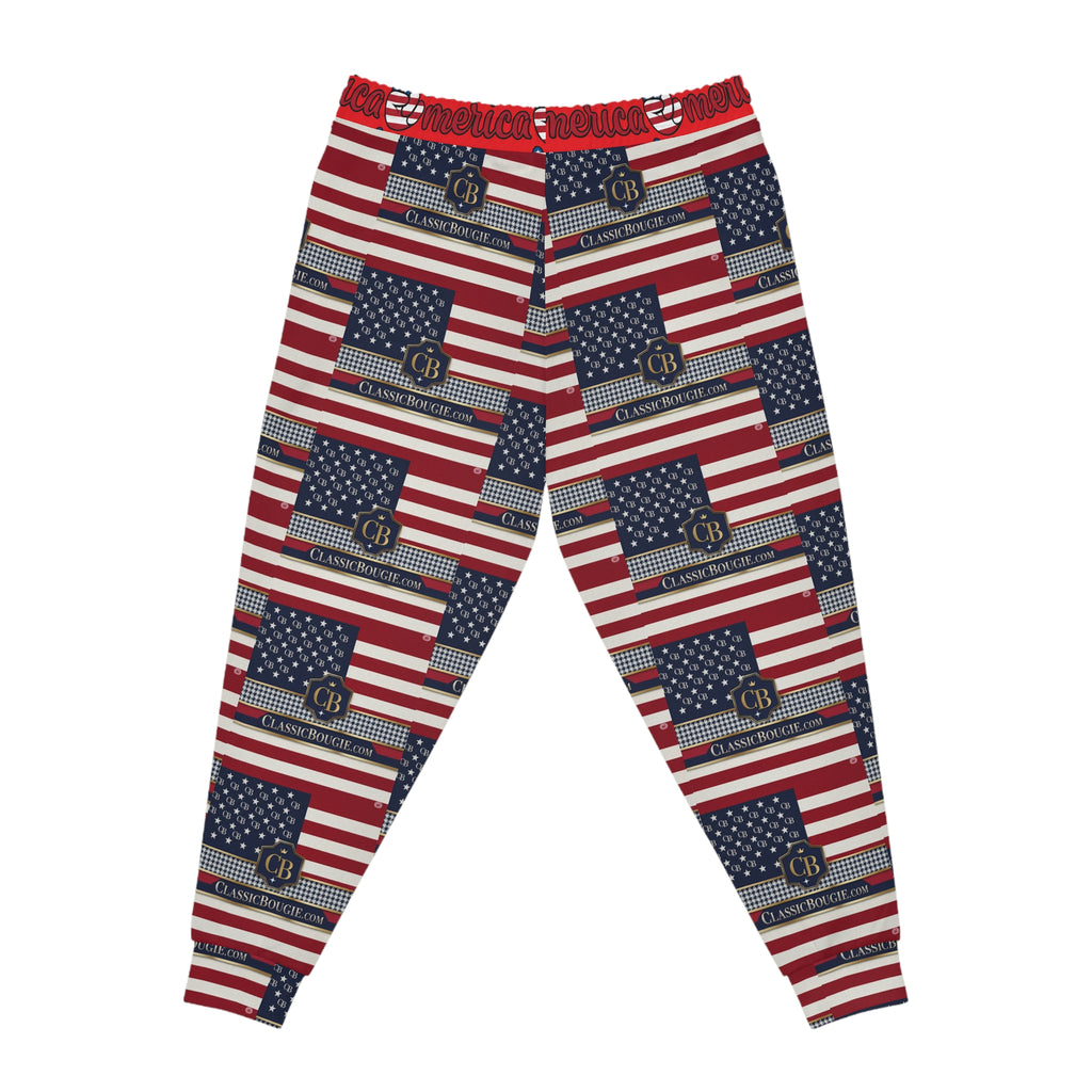 Patriotic Athletic Joggers - USA Flag Print, Comfortable Lounge Pants, Fitness Joggers, Gift for Veterans, Independence Day Apparel