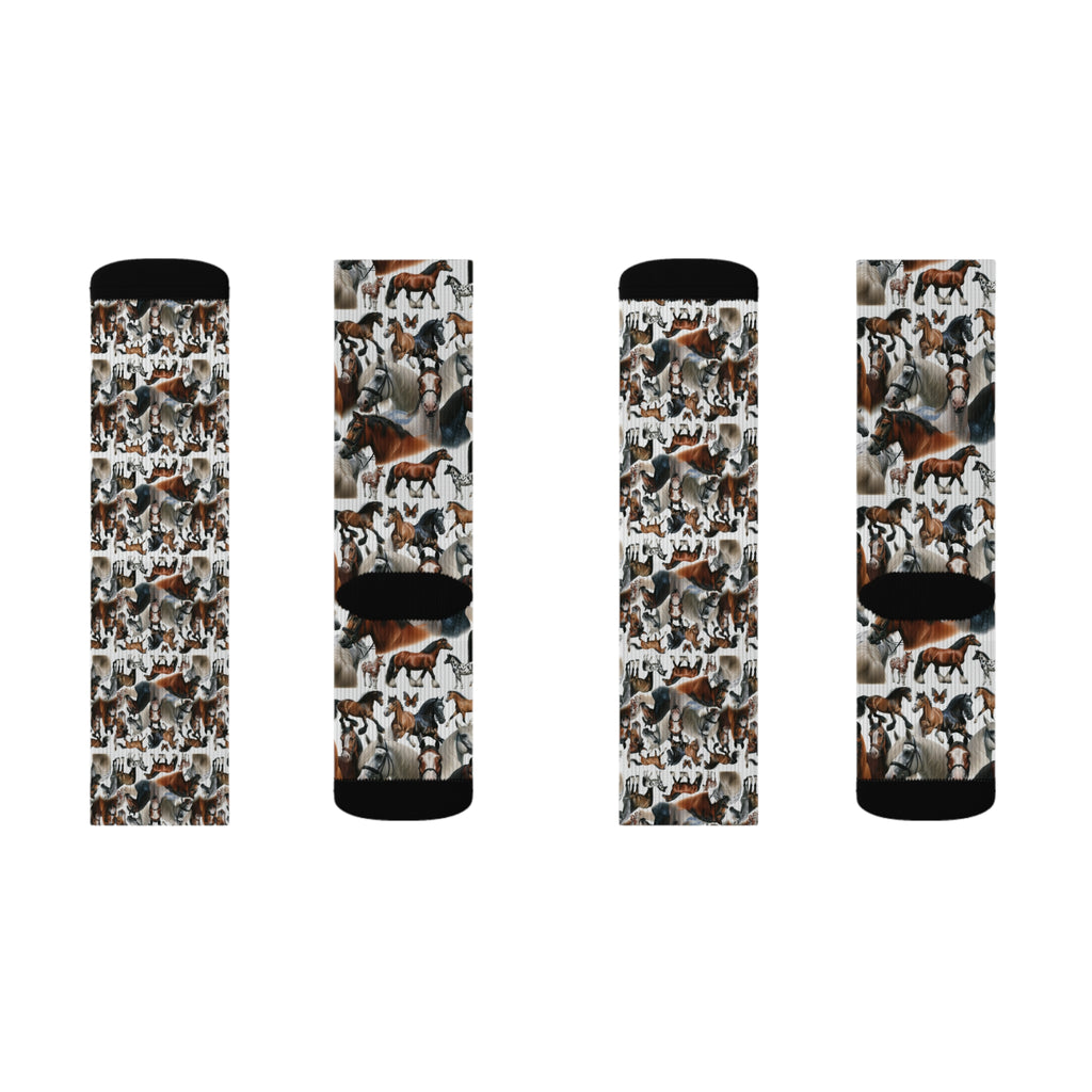 Stylish Horse-Themed Socks, Cozy Animal Socks, Gift for Dog Lovers, Fun Casual Socks, Unique Pet Lover Accessories, Special Occasion Socks