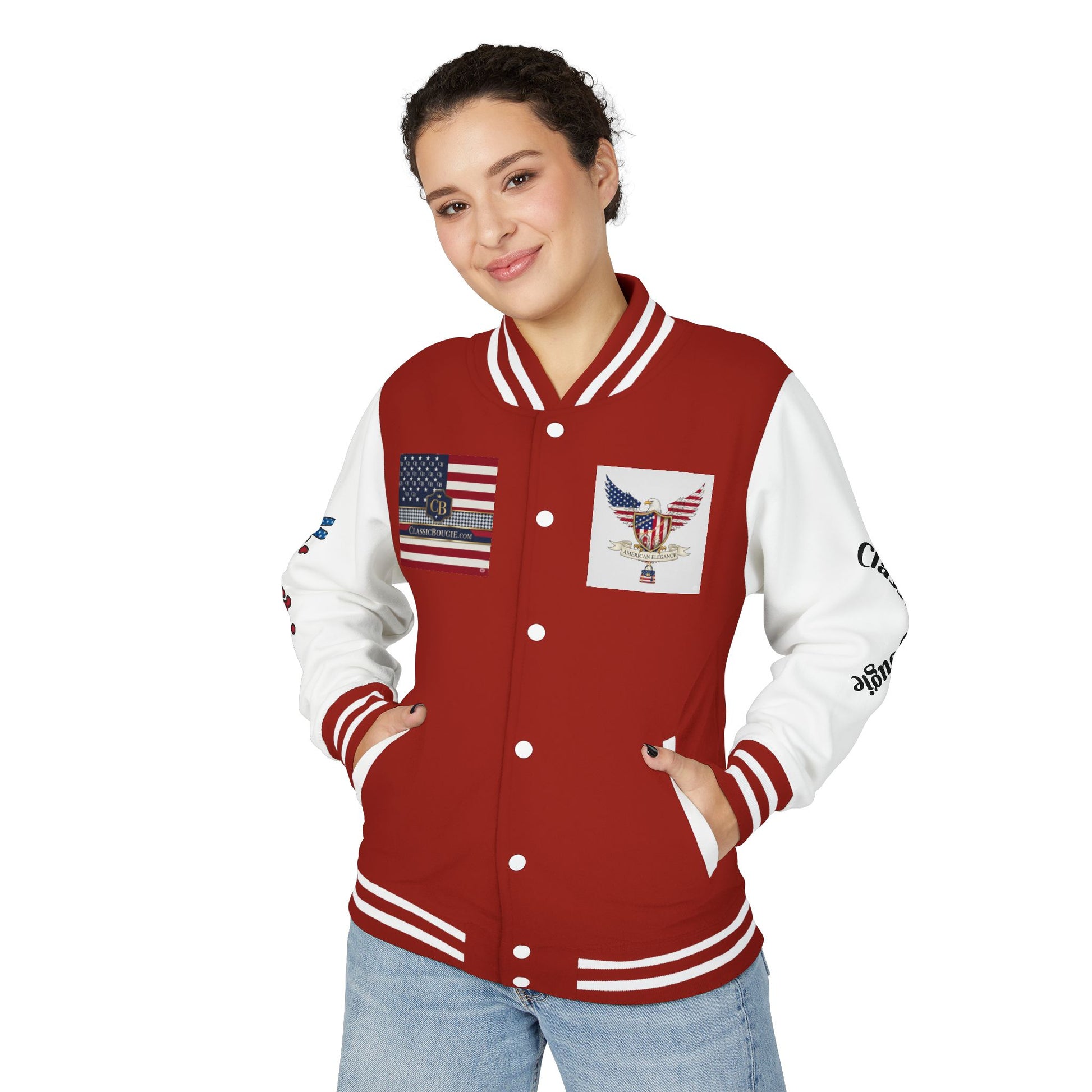 Classic Bougie Unisex Heavyweight Letterman Jacket - Vintage Style, Casual Wear, Trendy Outerwear, College Spirit, Gift for Him/Her