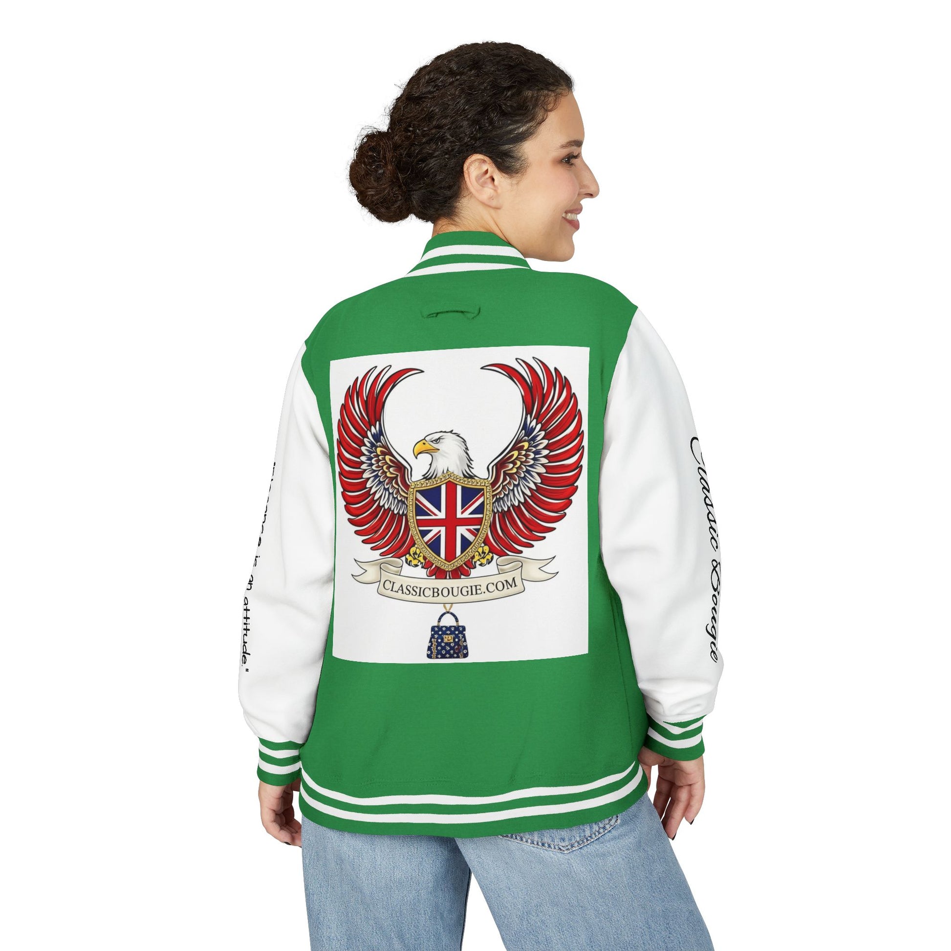Classic British Eagle Letterman Jacket, Vintage Style, Unisex Outerwear, Statement Piece, Sports Wear, Casual Fashion