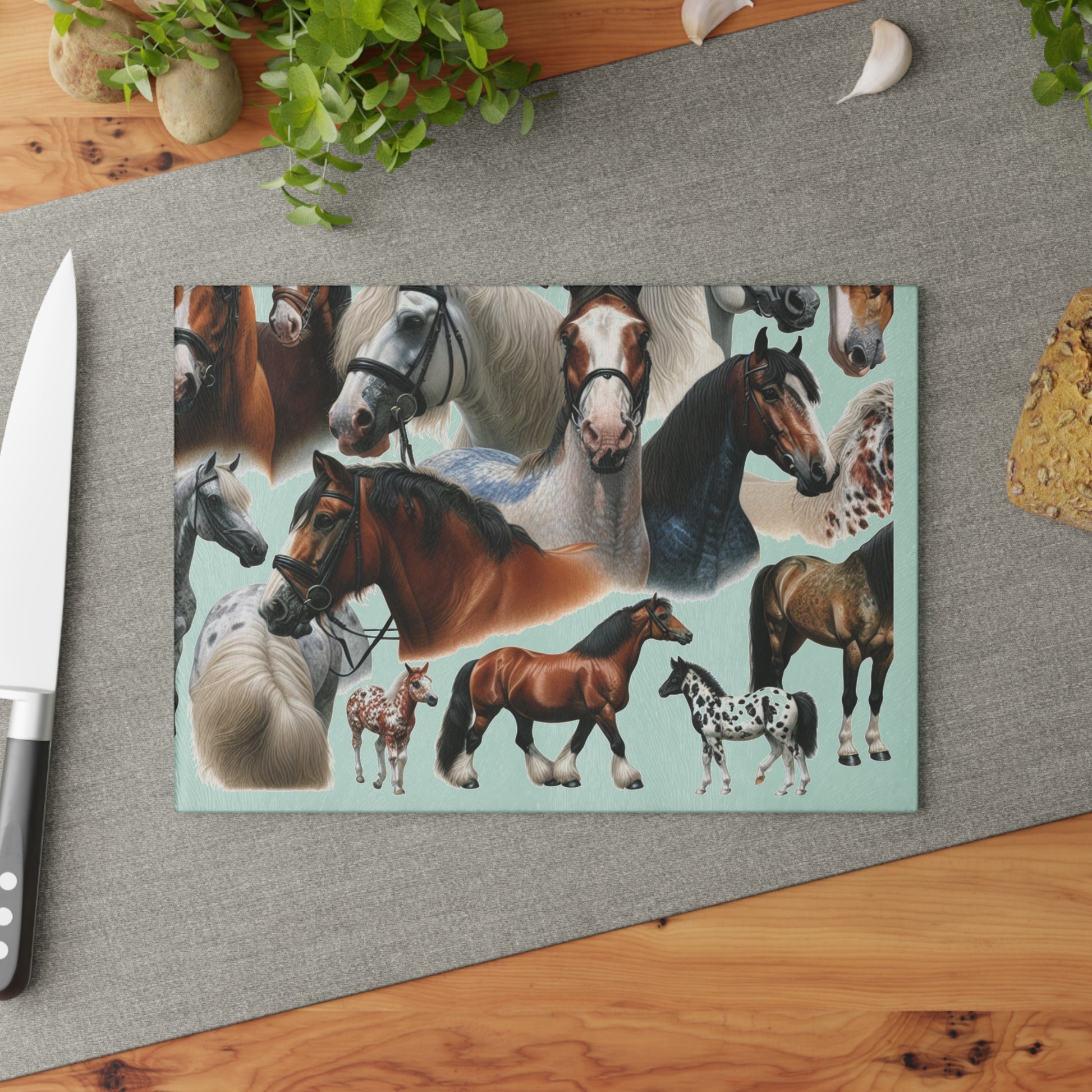 Equine Inspired Glass Cutting Board - Perfect for Horse Lovers, Kitchen Decor, Unique Gifts for Horse Enthusiasts, Home Cooking, [...]