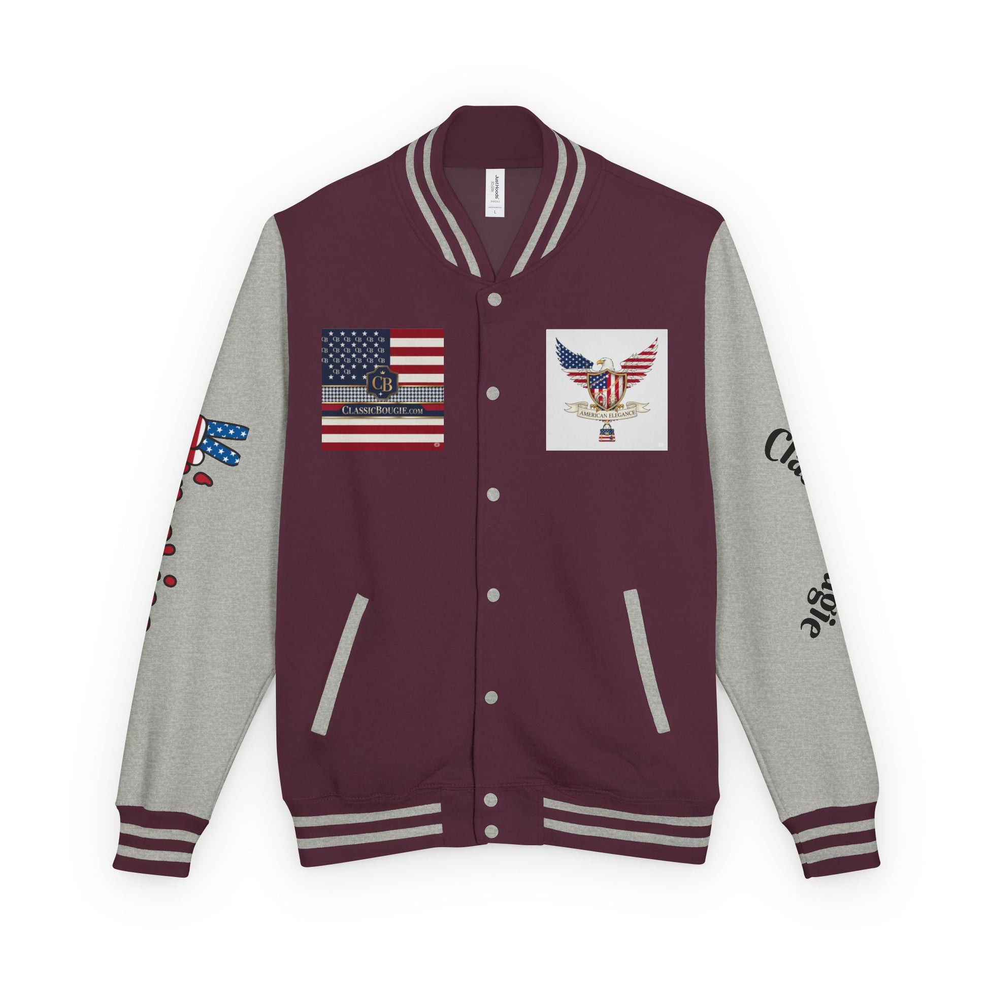 Classic Bougie Unisex Heavyweight Letterman Jacket - Vintage Style, Casual Wear, Trendy Outerwear, College Spirit, Gift for Him/Her