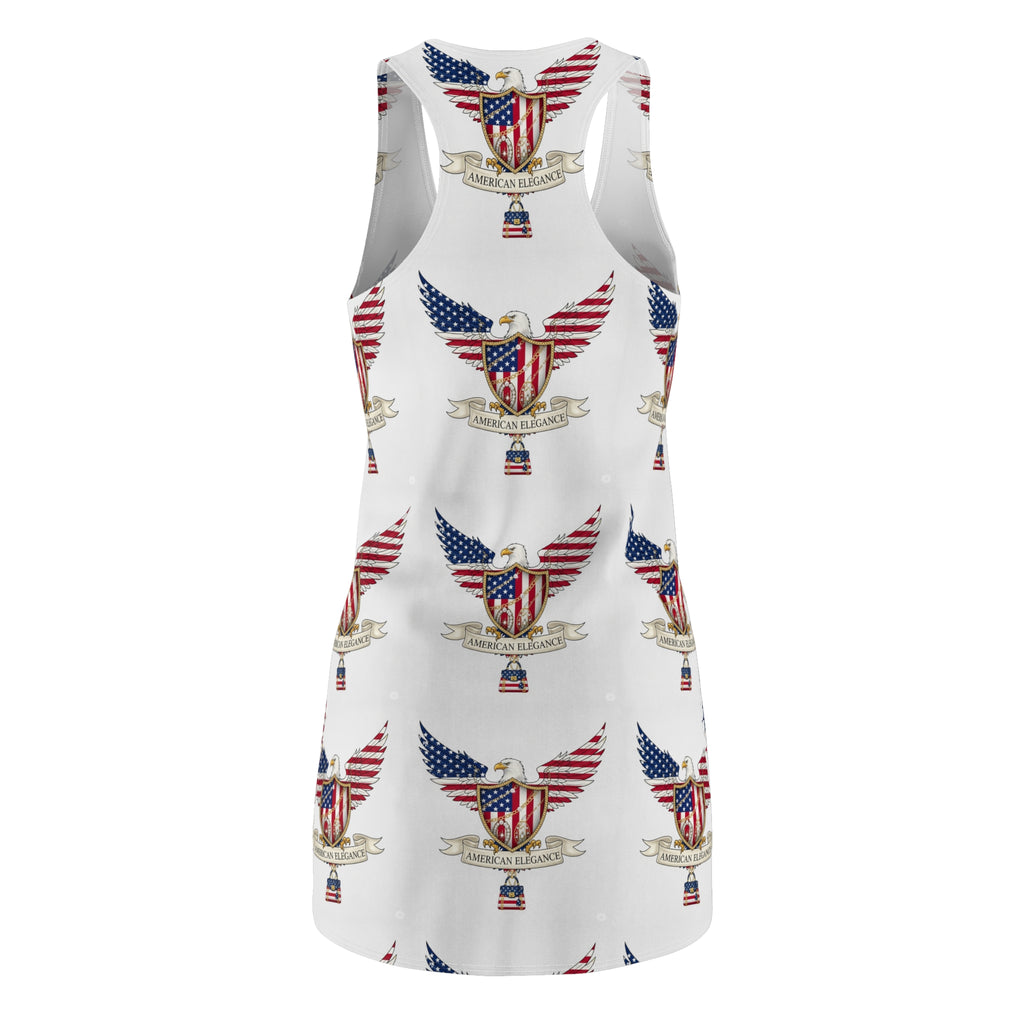 Patriotic Women's Racerback Dress, 4th of July Outfit, Summer Dress, USA Flag Apparel, Memorial Day Fashion, Independence Day Wear