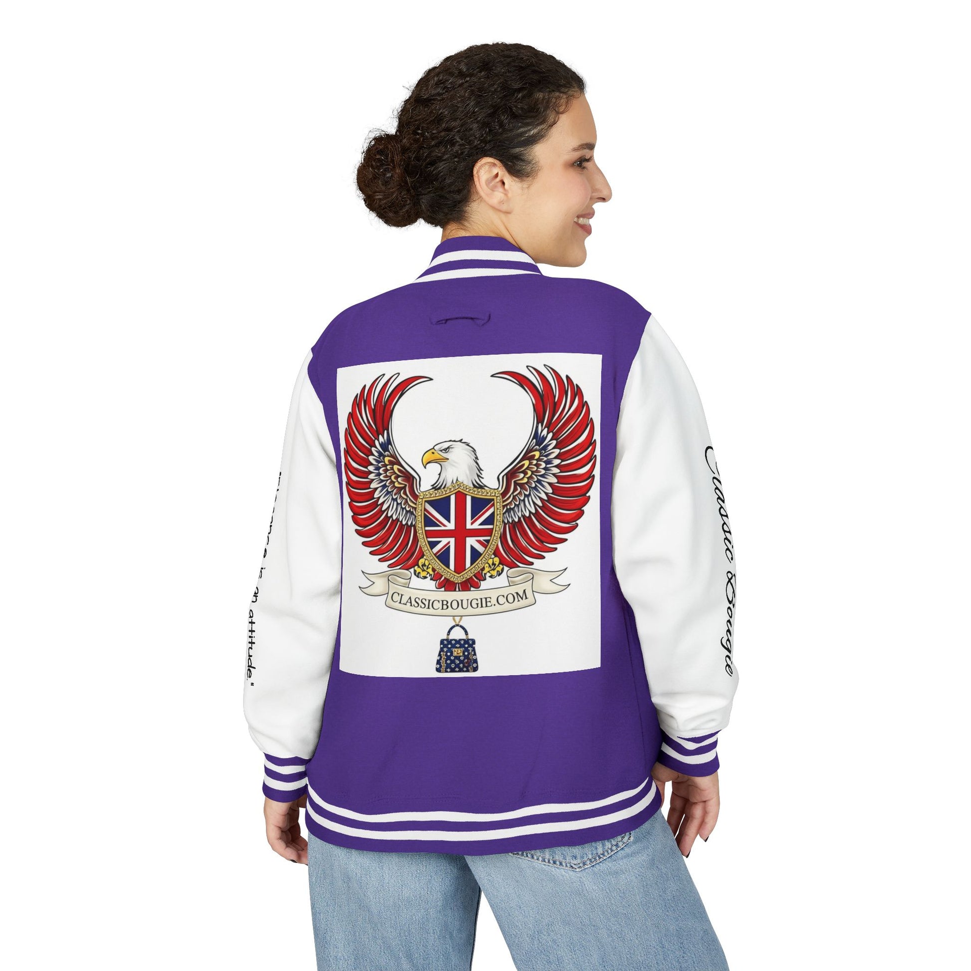 Classic British Eagle Letterman Jacket, Vintage Style, Unisex Outerwear, Statement Piece, Sports Wear, Casual Fashion