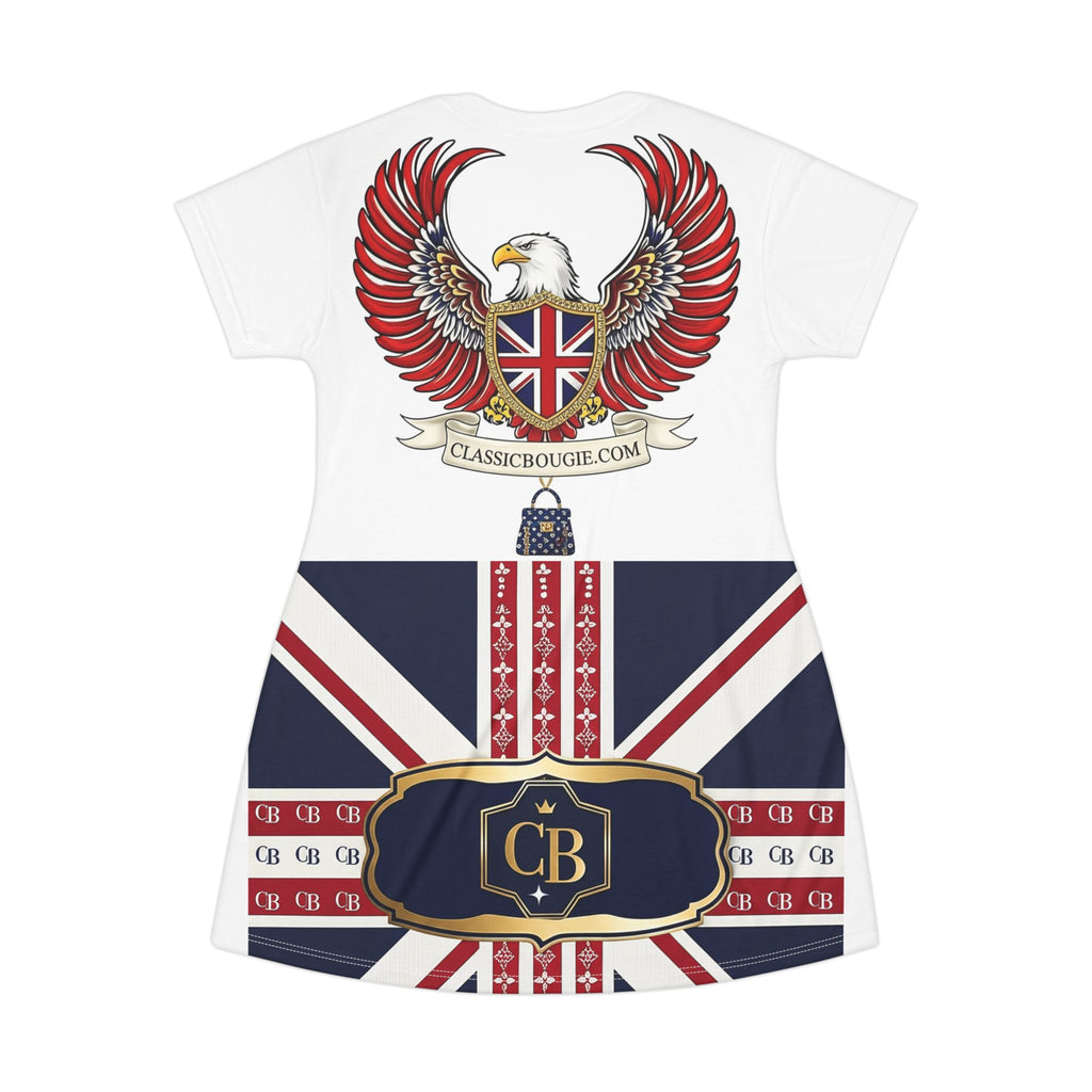 Vintage London-Themed T-Shirt Dress, Casual Wear, Summer Dress, Independence Day Outfit, Gift for Her
