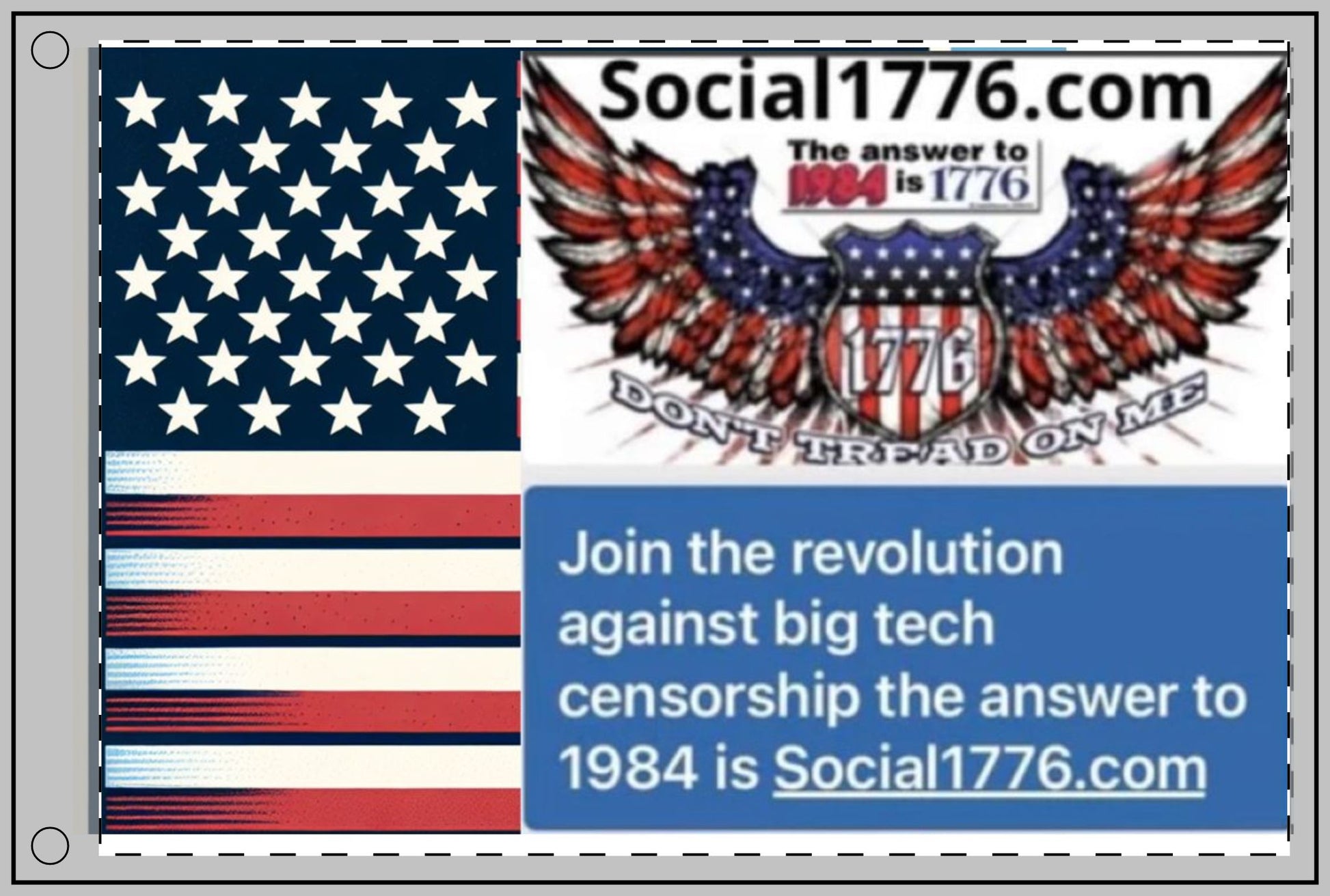 Double Sided Flag, Patriotic Outdoor Decor, Fourth of July Decoration, Memorial Day Flag, Unique Garden Flag, Social1776.com