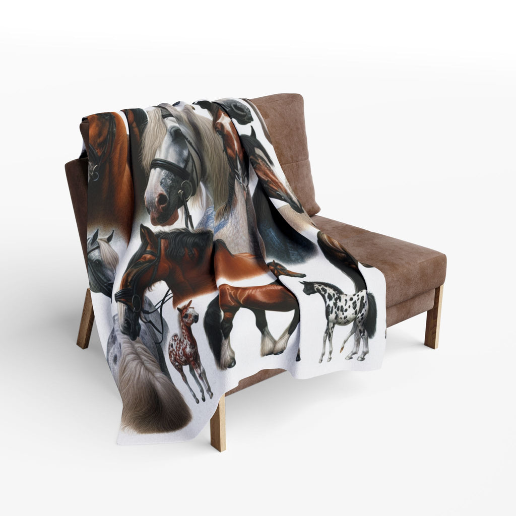 Cozy Horse Art Fleece Blanket | Equine Decor, Gift for Horse Lovers, Animal Lovers, Home Comfort, Kids Room