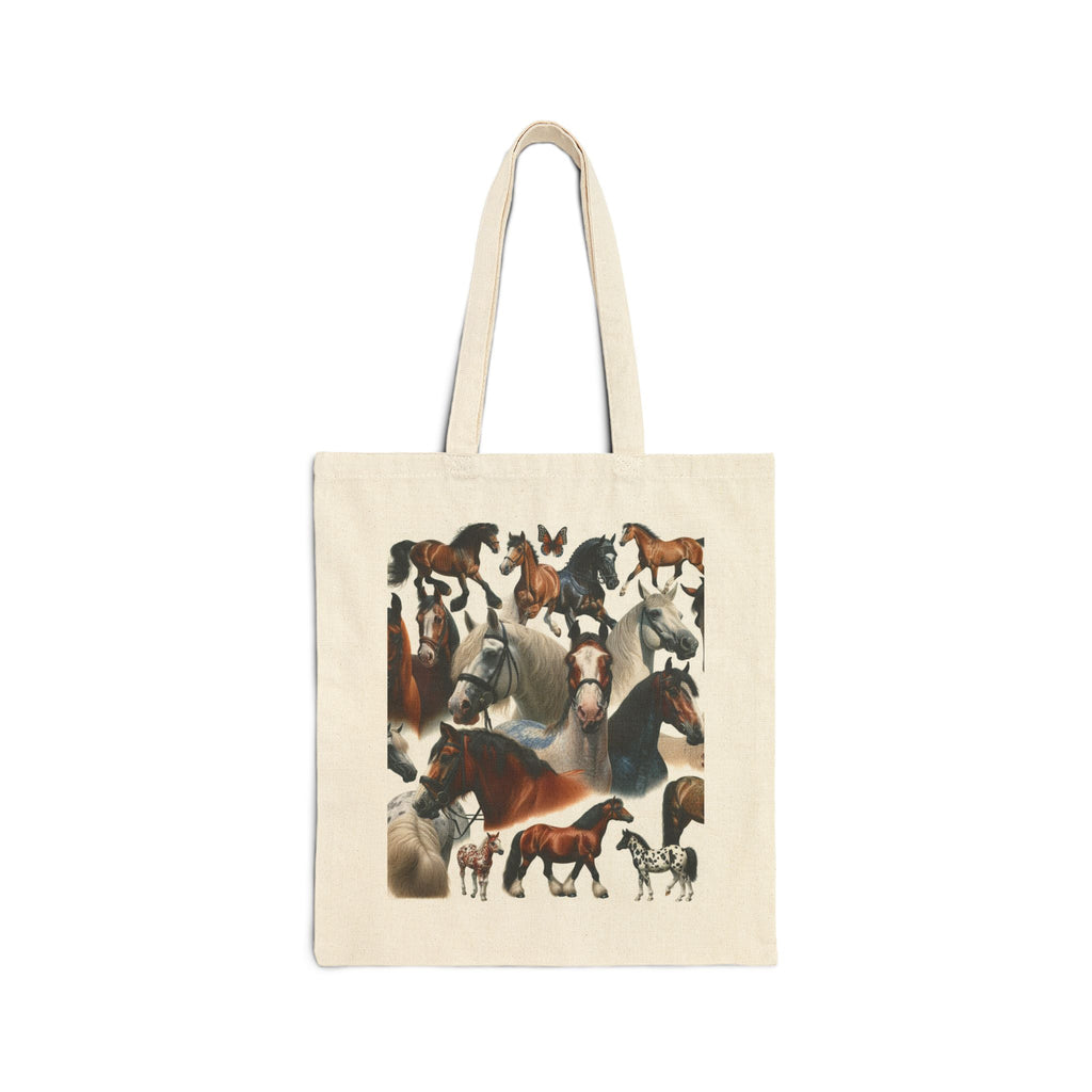 Stylish Cotton Canvas Tote Bag with Horse Art - Perfect for Equestrians, Animal Lovers, Everyday Use, Gifts, and Eco-Friendly Shopping