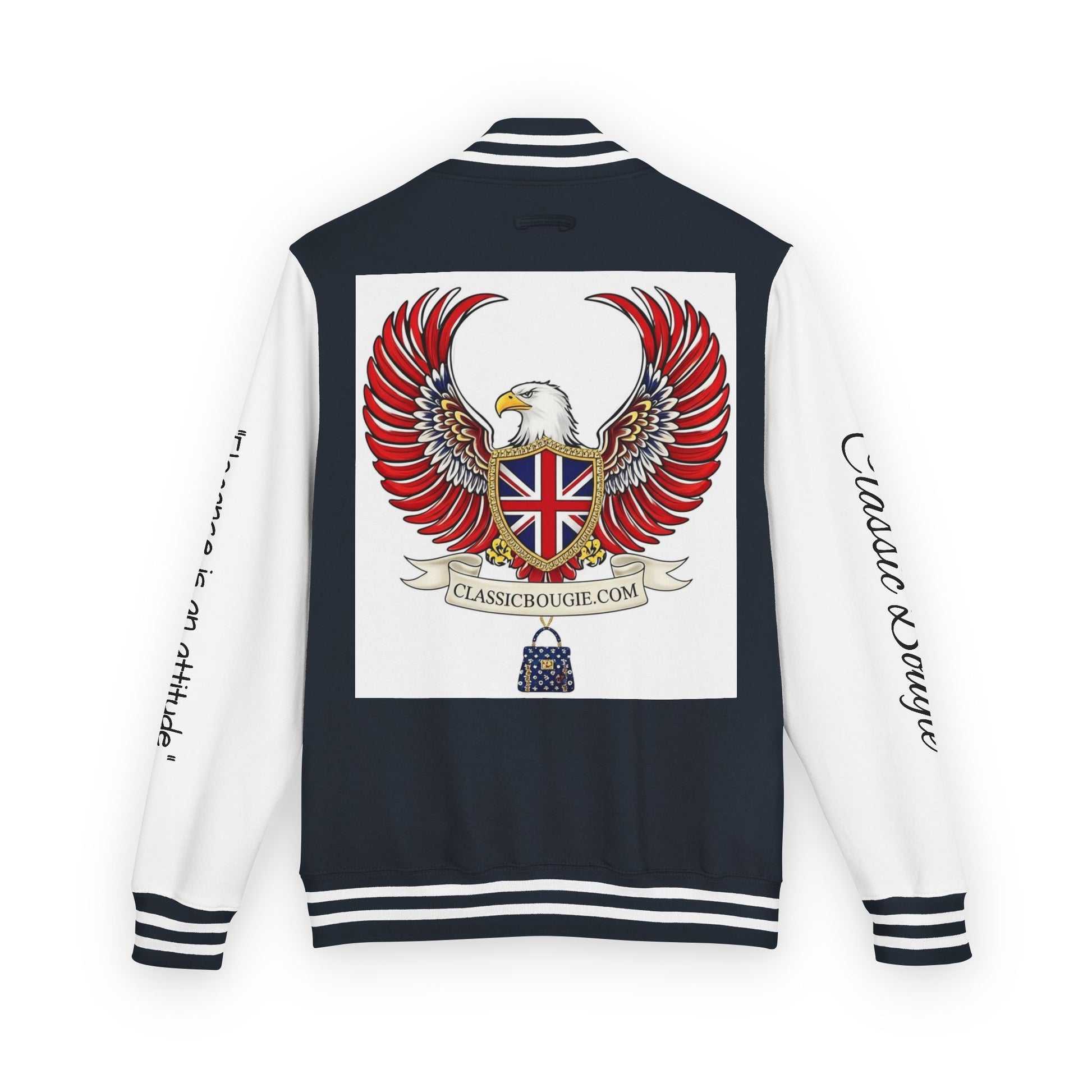Classic British Eagle Letterman Jacket, Vintage Style, Unisex Outerwear, Statement Piece, Sports Wear, Casual Fashion