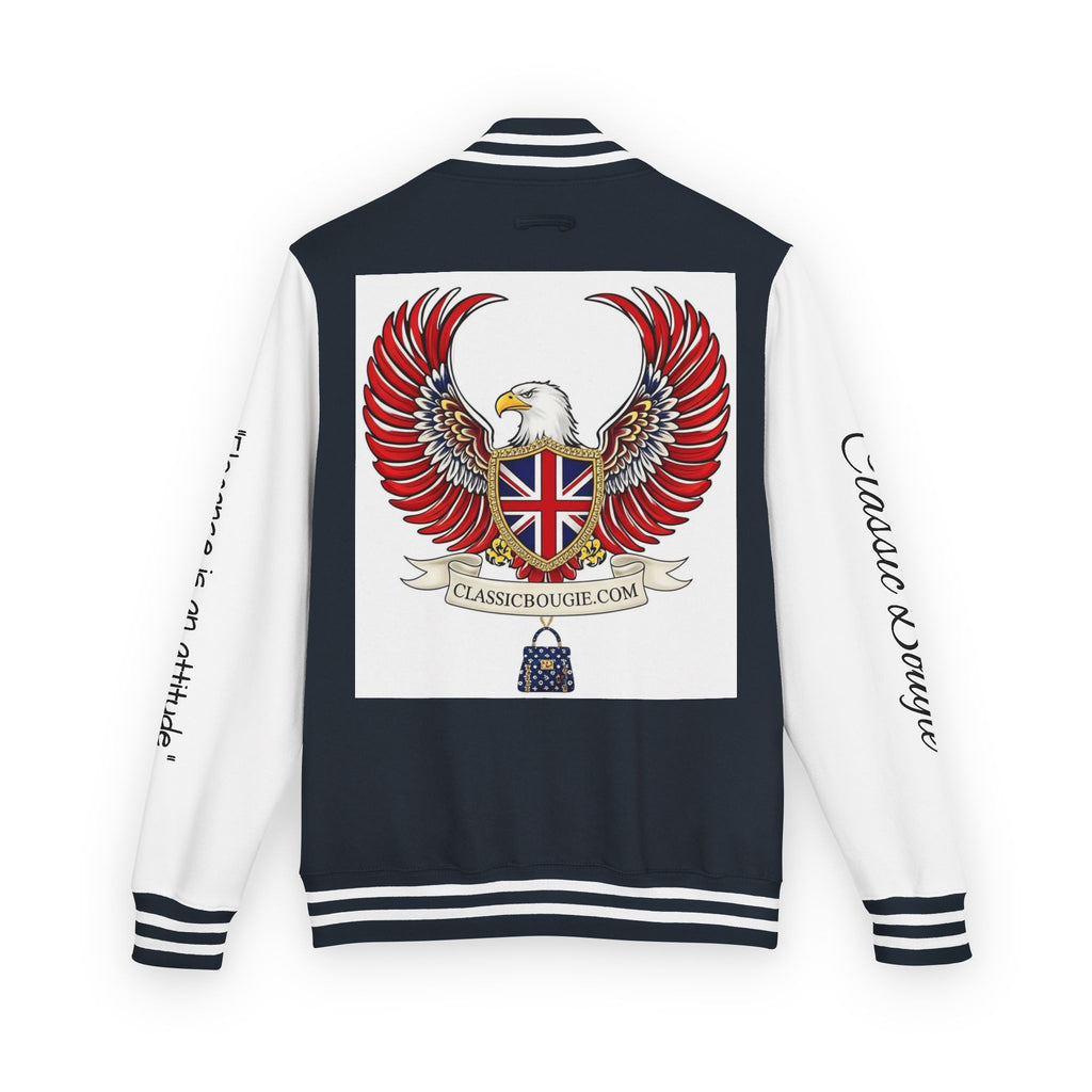 Classic British Eagle Letterman Jacket, Vintage Style, Unisex Outerwear, Statement Piece, Sports Wear, Casual Fashion