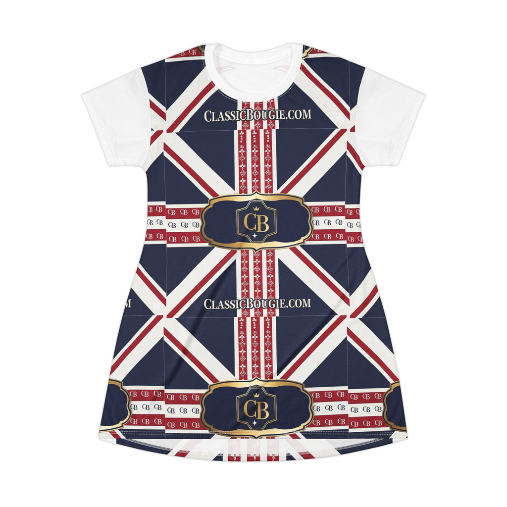 Vintage London-Themed T-Shirt Dress, Casual Wear, Summer Dress, Independence Day Outfit, Gift for Her