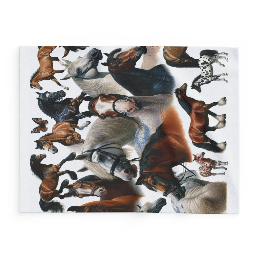 Cozy Horse Art Fleece Blanket | Equine Decor, Gift for Horse Lovers, Animal Lovers, Home Comfort, Kids Room