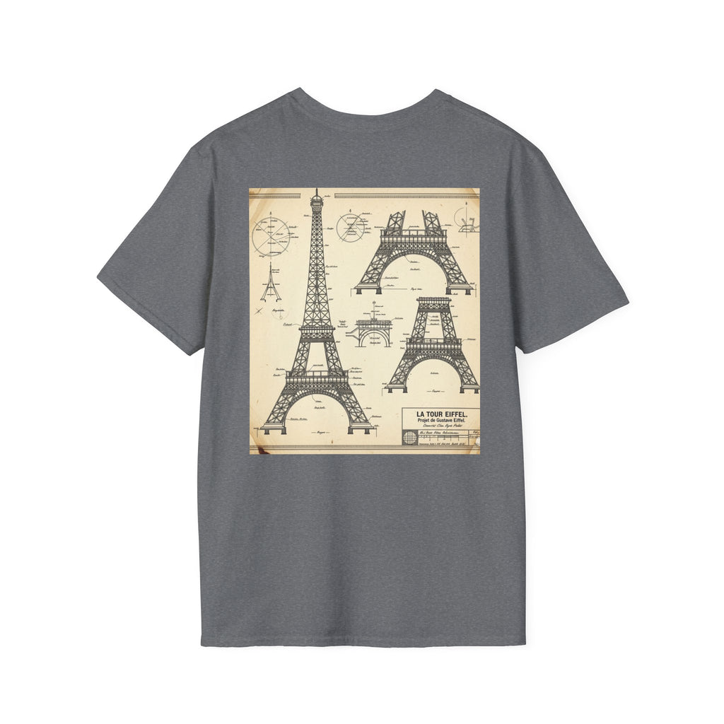 Eiffel Tower Unisex Softstyle T-Shirt, Fashion Tee for Travelers, Parisian Vibe, Great for Gifts, Casual Wear, Holiday Apparel