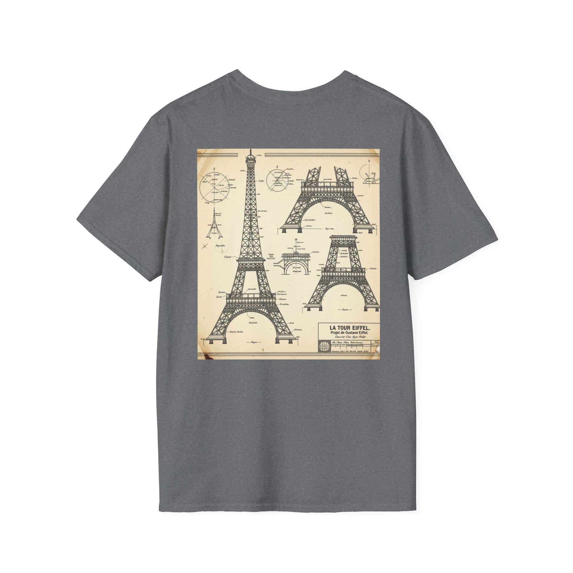Eiffel Tower Unisex Softstyle T-Shirt, Fashion Tee for Travelers, Parisian Vibe, Great for Gifts, Casual Wear, Holiday Apparel