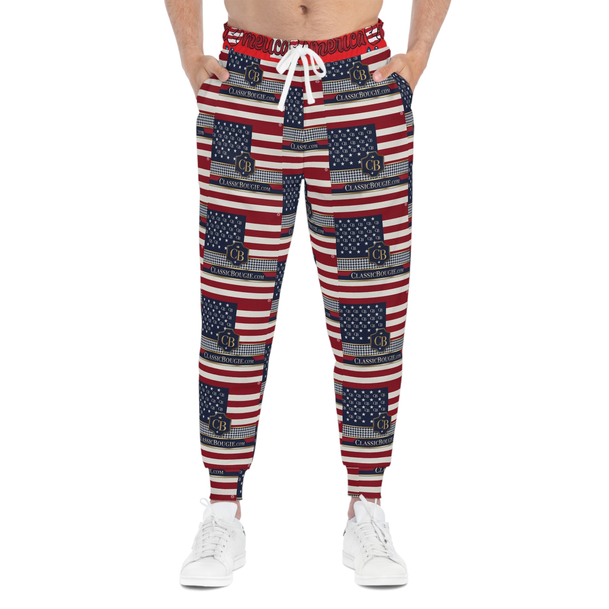 Patriotic Athletic Joggers - USA Flag Print, Comfortable Lounge Pants, Fitness Joggers, Gift for Veterans, Independence Day Apparel