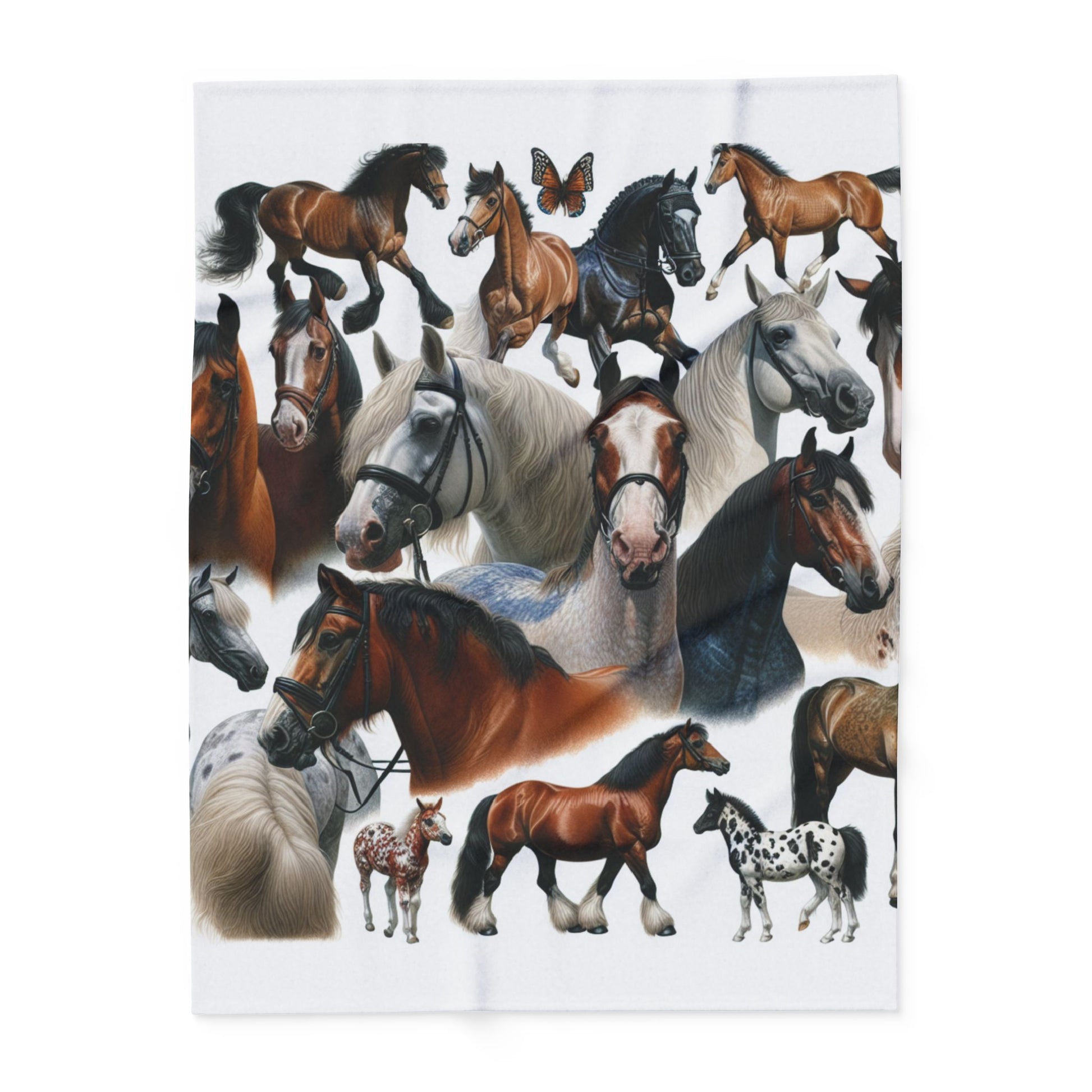 Cozy Horse Art Fleece Blanket | Equine Decor, Gift for Horse Lovers, Animal Lovers, Home Comfort, Kids Room