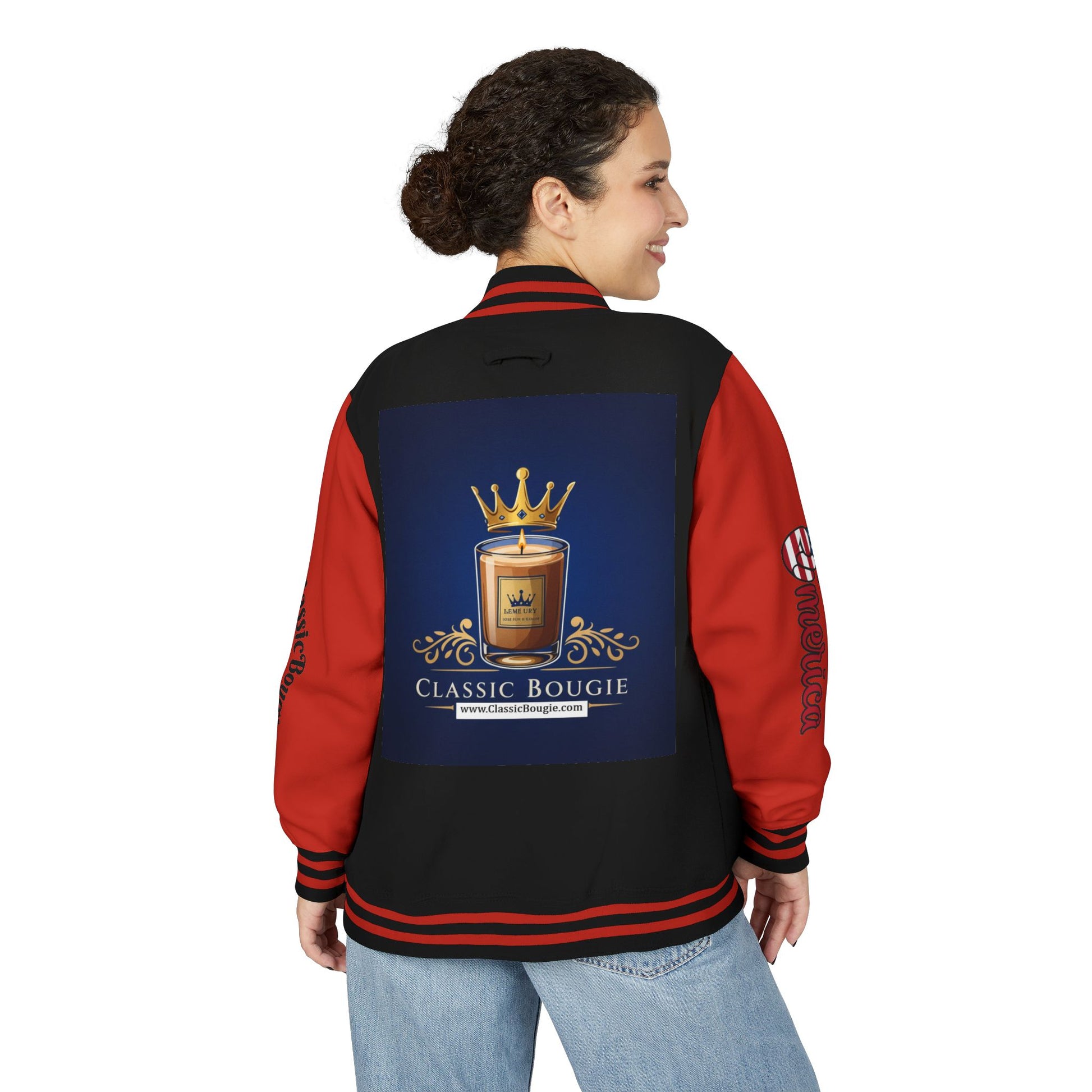 Classic Bougie Unisex Heavyweight Letterman Jacket - Vintage Style, Casual Wear, Trendy Outerwear, College Spirit, Gift for Him/Her