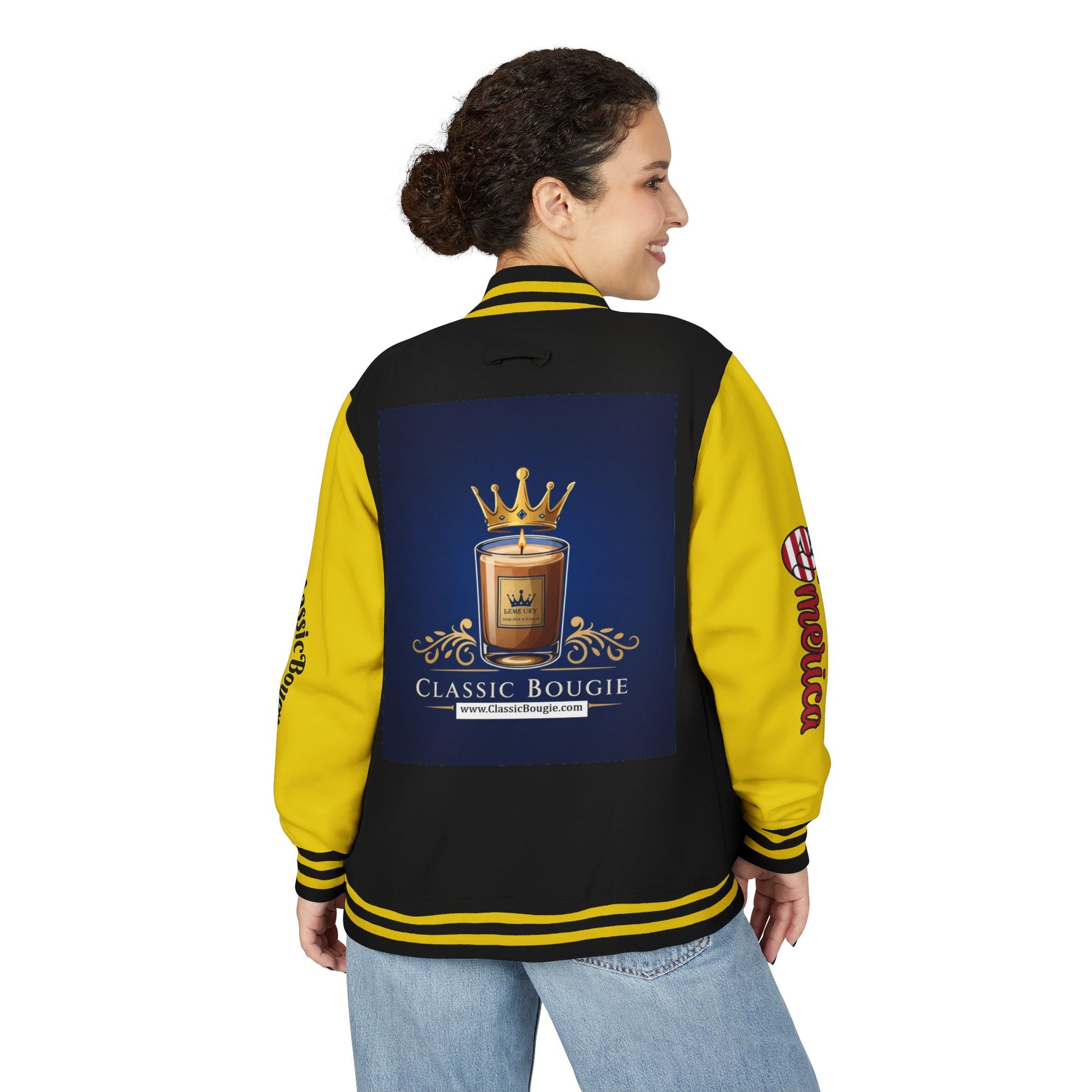 Classic Bougie Unisex Heavyweight Letterman Jacket - Vintage Style, Casual Wear, Trendy Outerwear, College Spirit, Gift for Him/Her