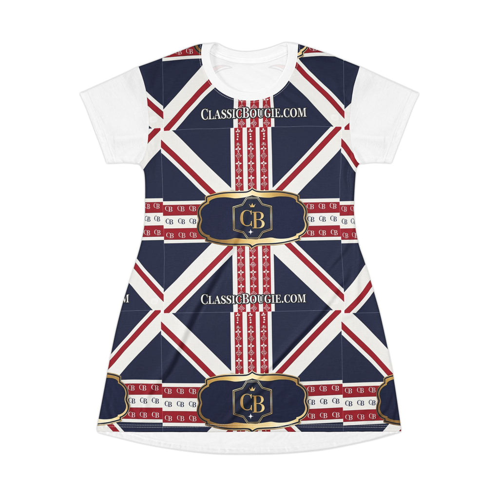 Vintage London-Themed T-Shirt Dress, Casual Wear, Summer Dress, Independence Day Outfit, Gift for Her
