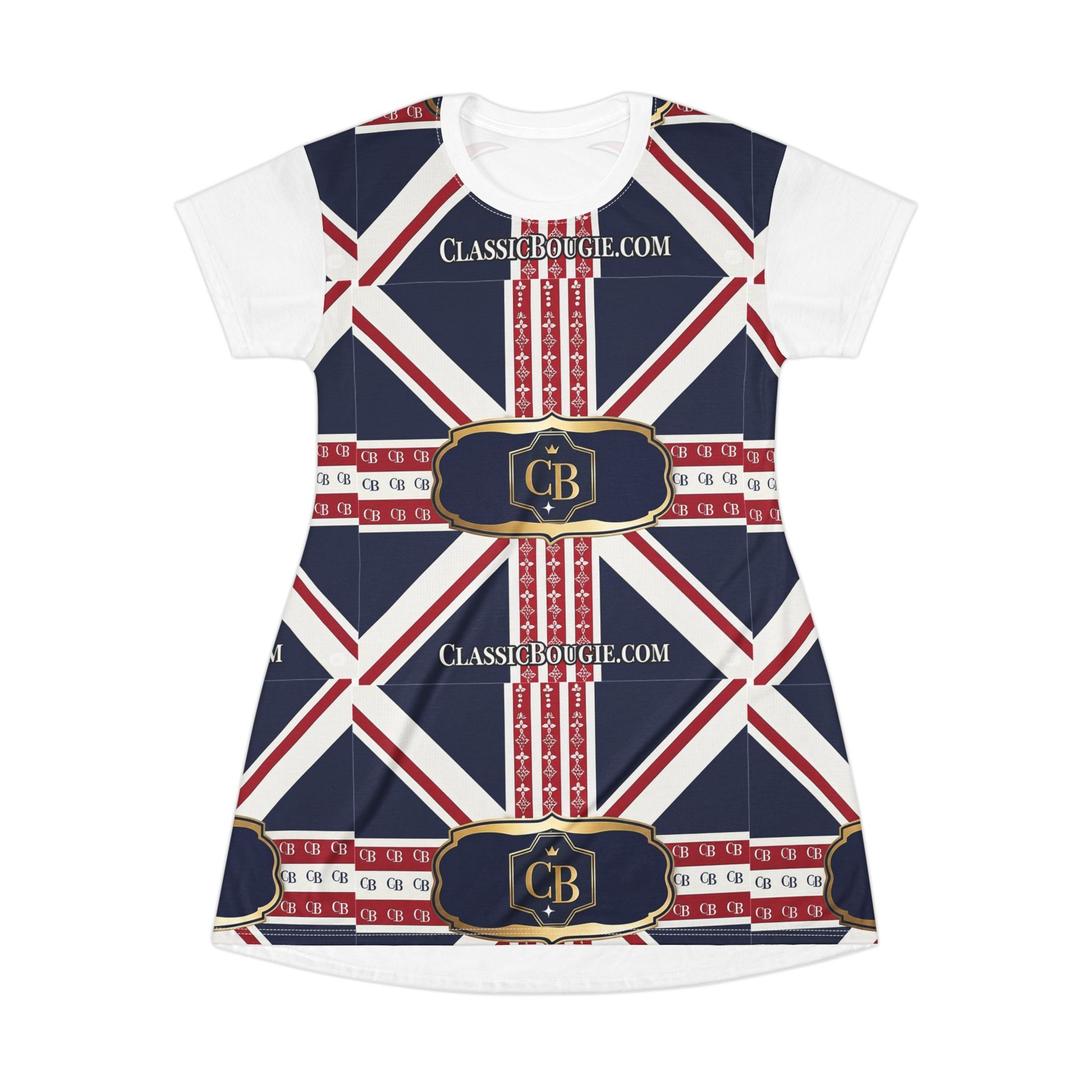 Vintage London-Themed T-Shirt Dress, Casual Wear, Summer Dress, Independence Day Outfit, Gift for Her