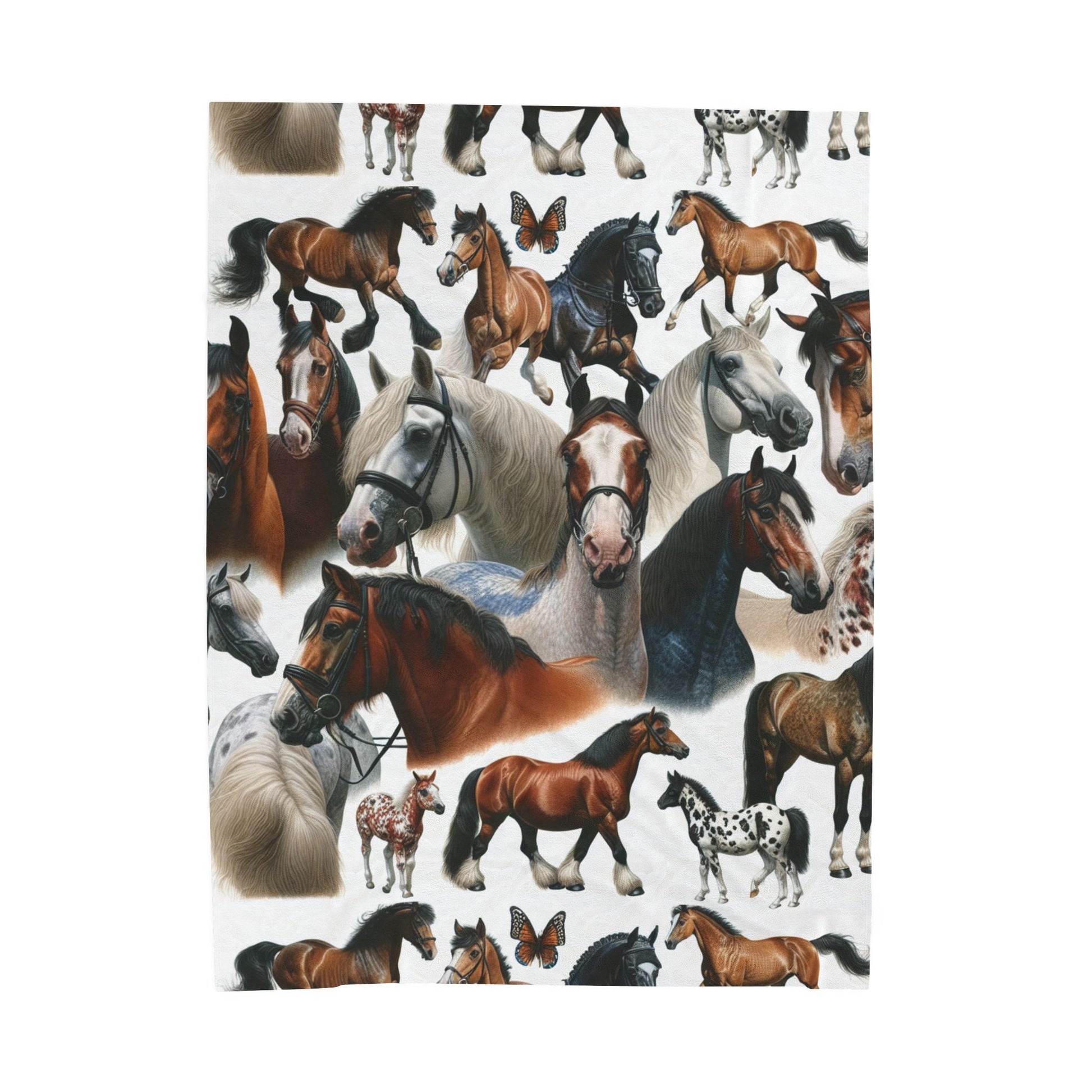 Cozy Horse Lover's Velveteen Plush Blanket | Horse-Themed Gift, Home Decor, Warm Throw, Equestrian Decor, Unique Blanket