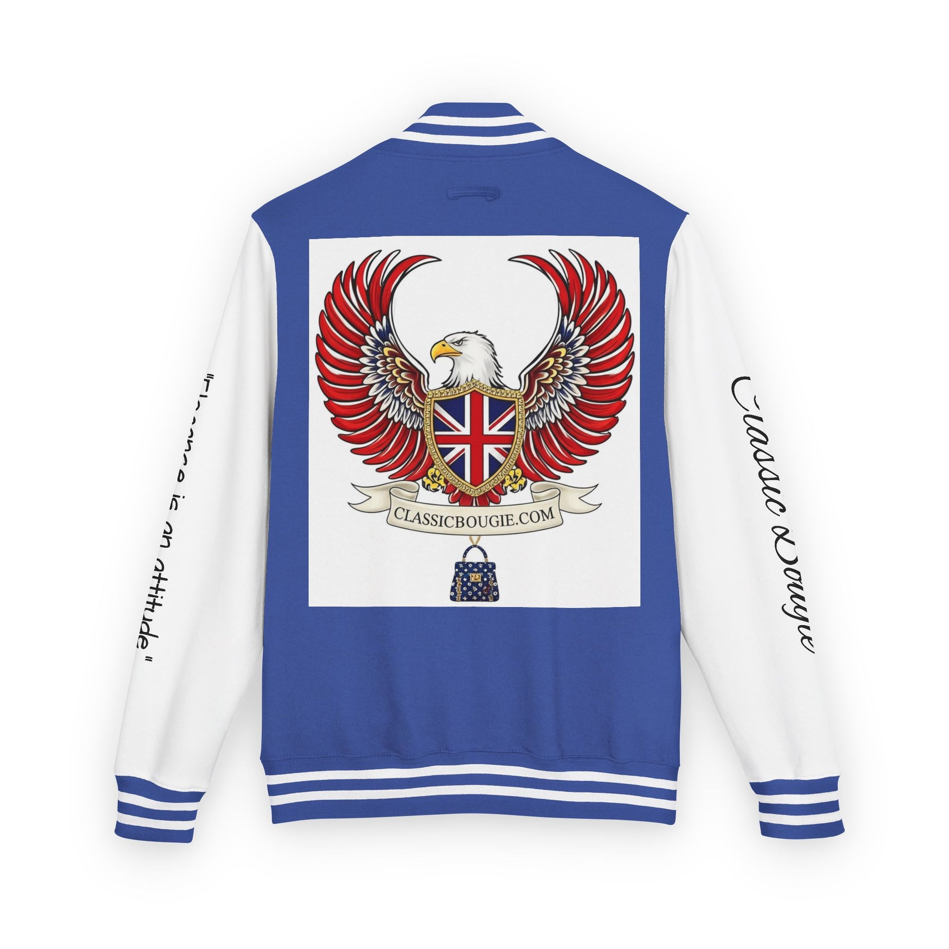 Classic British Eagle Letterman Jacket, Vintage Style, Unisex Outerwear, Statement Piece, Sports Wear, Casual Fashion
