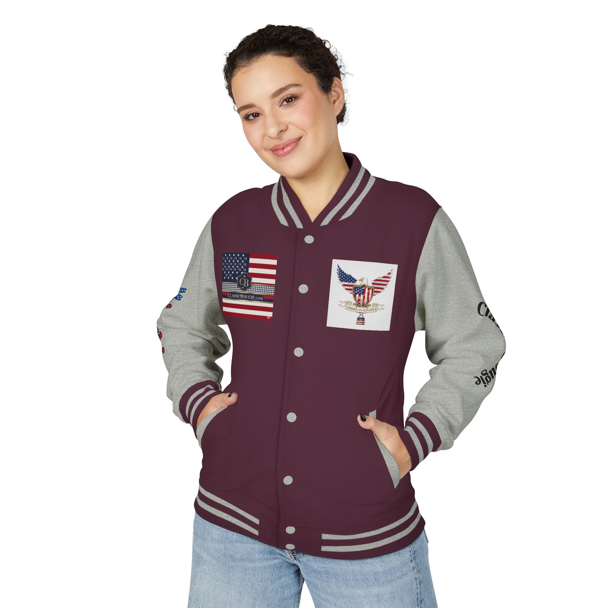Classic Bougie Unisex Heavyweight Letterman Jacket - Vintage Style, Casual Wear, Trendy Outerwear, College Spirit, Gift for Him/Her