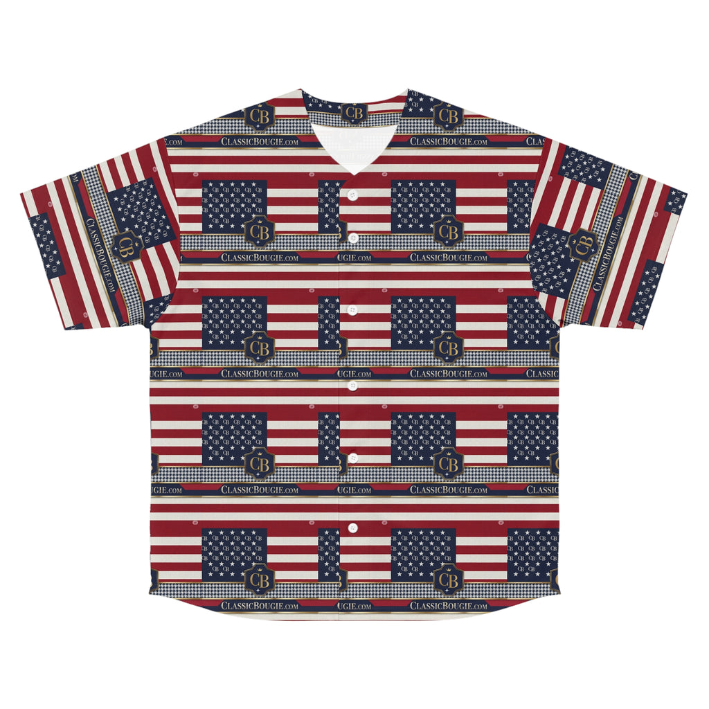 Patriotic Men's Baseball Jersey, Casual Summer Wear, Independence Day Shirt, USA Flag Jersey, Outdoor Sports Apparel