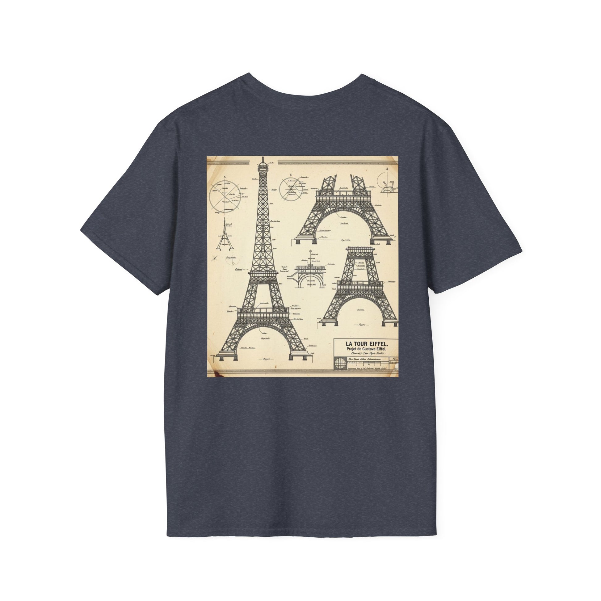 Eiffel Tower Unisex Softstyle T-Shirt, Fashion Tee for Travelers, Parisian Vibe, Great for Gifts, Casual Wear, Holiday Apparel