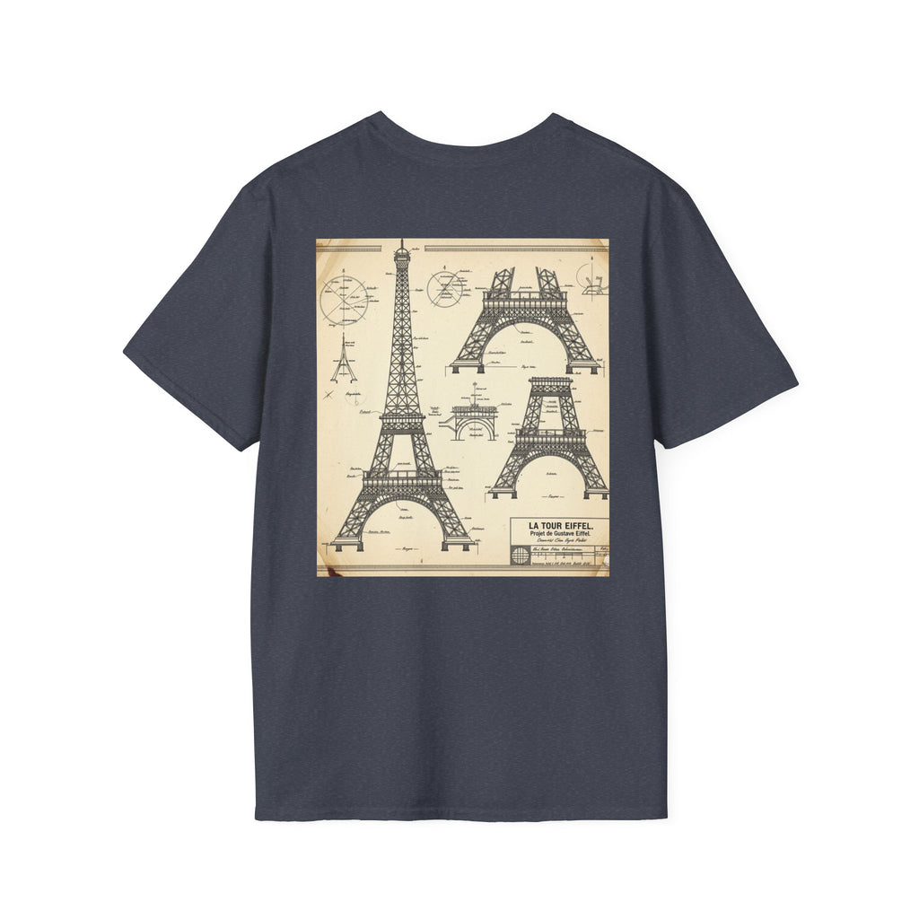 Eiffel Tower Unisex Softstyle T-Shirt, Fashion Tee for Travelers, Parisian Vibe, Great for Gifts, Casual Wear, Holiday Apparel