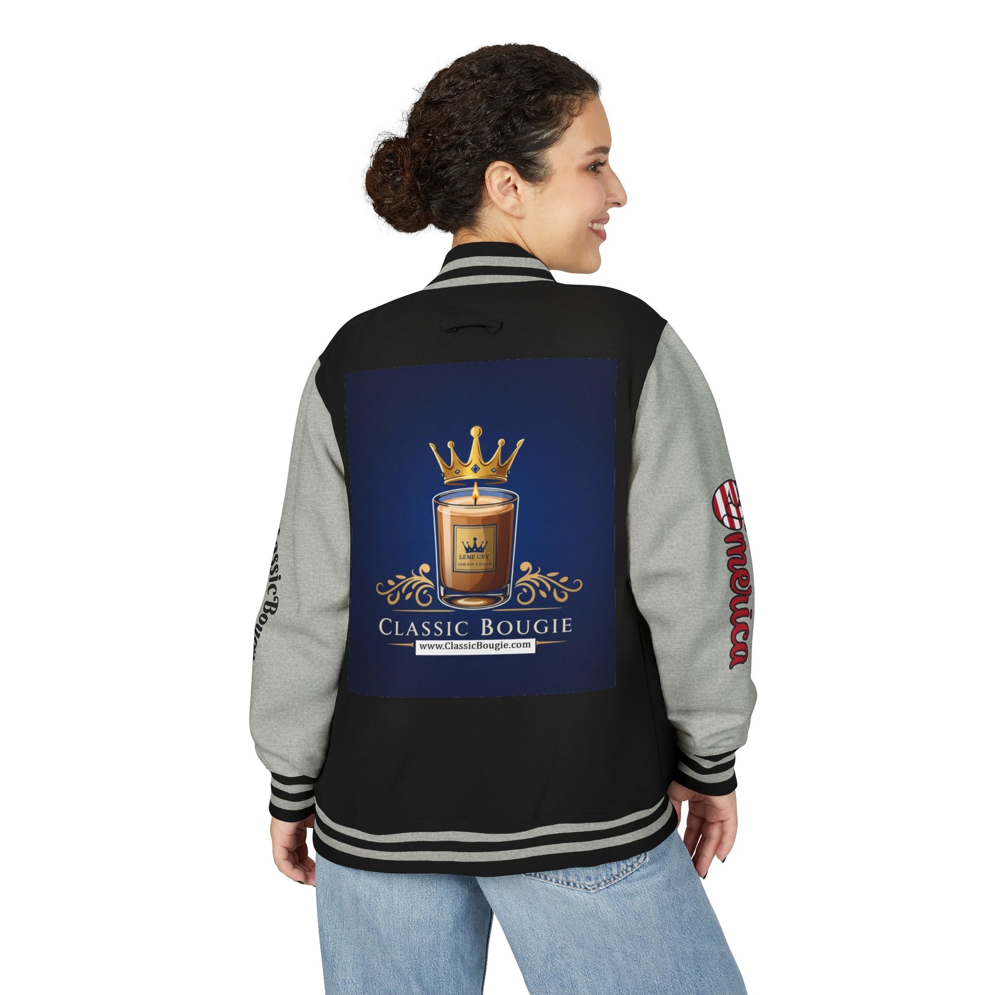 Classic Bougie Unisex Heavyweight Letterman Jacket - Vintage Style, Casual Wear, Trendy Outerwear, College Spirit, Gift for Him/Her