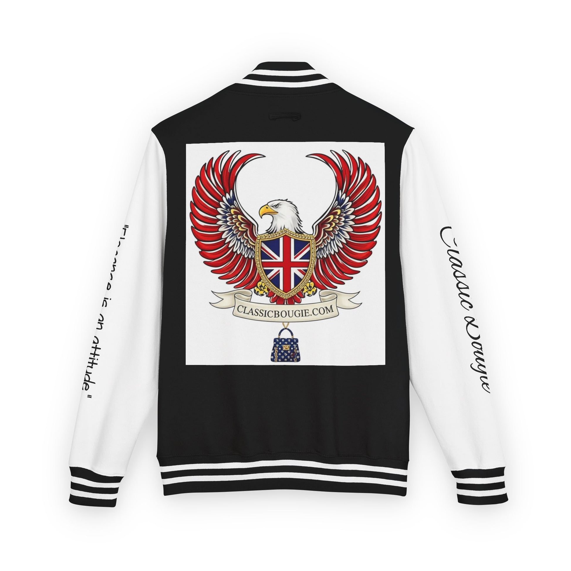 Classic British Eagle Letterman Jacket, Vintage Style, Unisex Outerwear, Statement Piece, Sports Wear, Casual Fashion