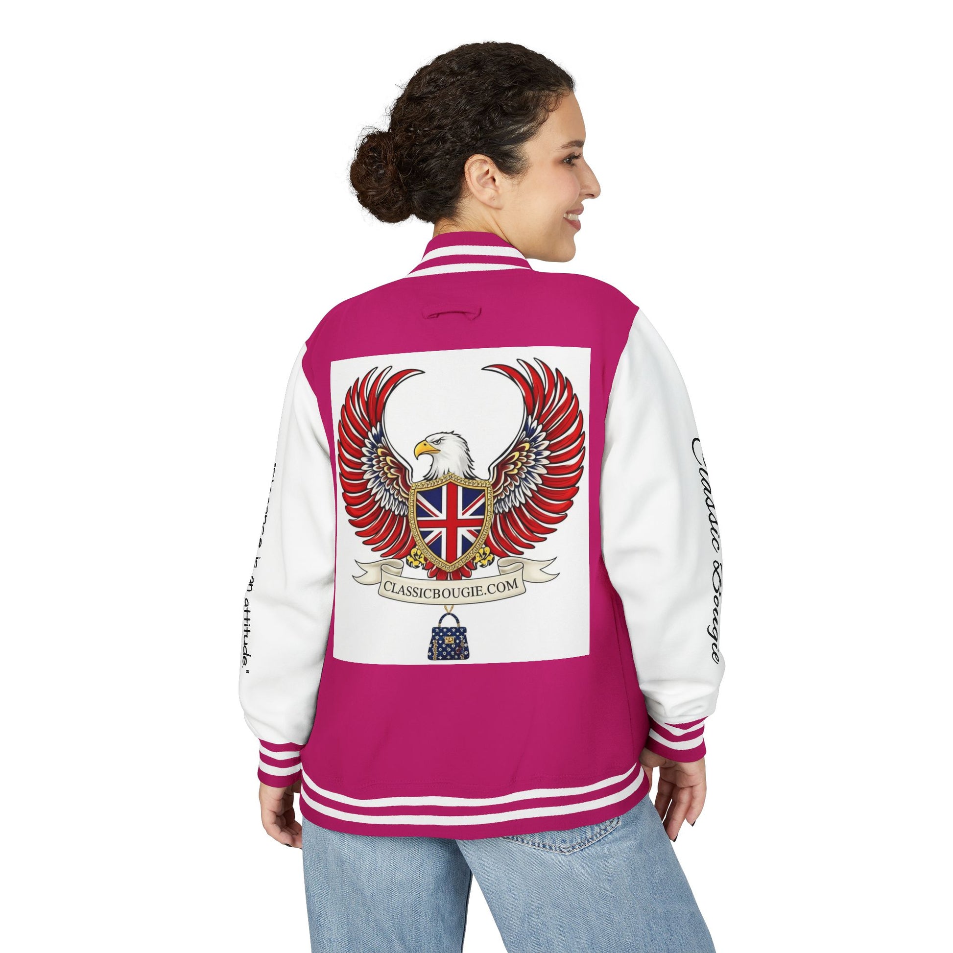 Classic British Eagle Letterman Jacket, Vintage Style, Unisex Outerwear, Statement Piece, Sports Wear, Casual Fashion