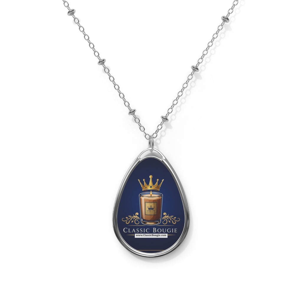 Elegant Oval Necklace, Personalized Jewelry Gift, Customizable Pendant, Unique Statement Necklace, Classic Bougie Style
