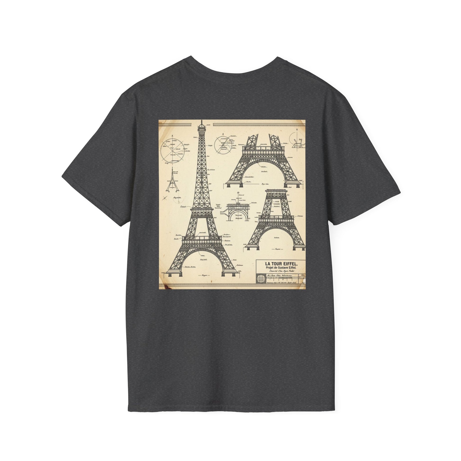 Eiffel Tower Unisex Softstyle T-Shirt, Fashion Tee for Travelers, Parisian Vibe, Great for Gifts, Casual Wear, Holiday Apparel