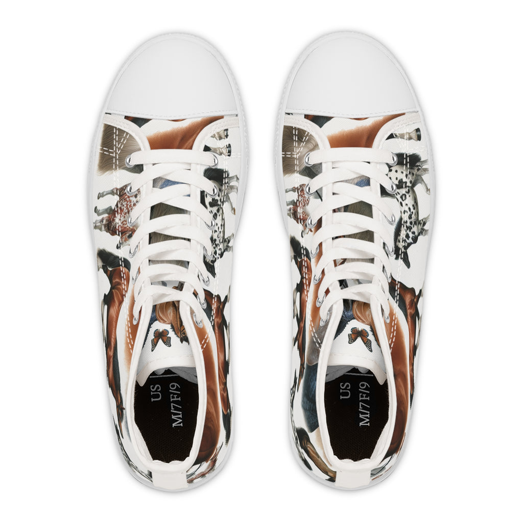 Equestrian High Top Sneakers for Horse Lovers, Unique Animal Art Shoes, Fashionable Footwear for Equestrians, Perfect Gift for Horse [...]