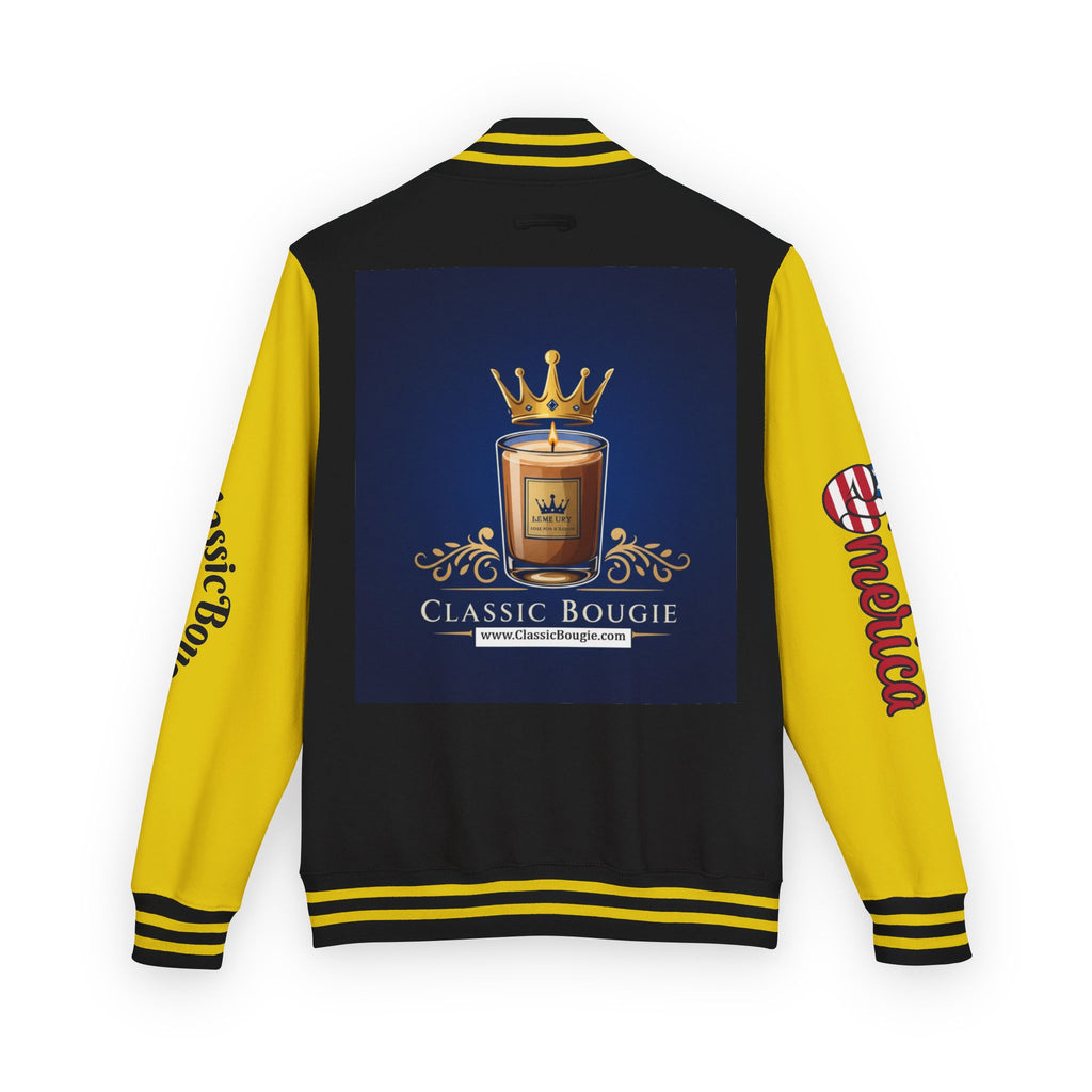 Classic Bougie Unisex Heavyweight Letterman Jacket - Vintage Style, Casual Wear, Trendy Outerwear, College Spirit, Gift for Him/Her