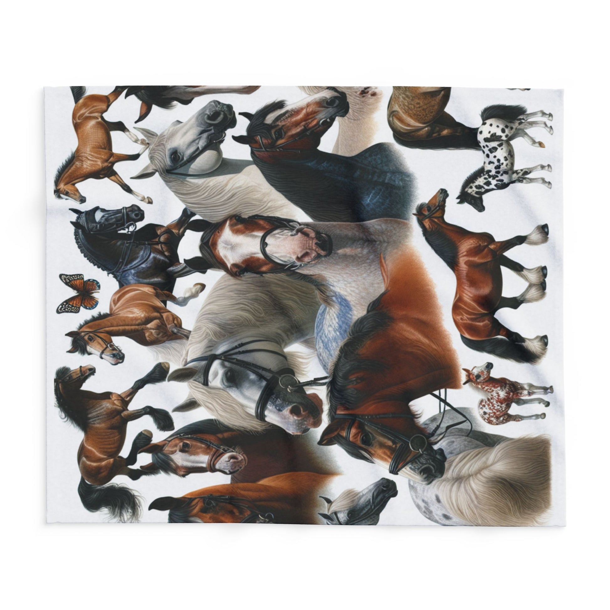 Cozy Horse Art Fleece Blanket | Equine Decor, Gift for Horse Lovers, Animal Lovers, Home Comfort, Kids Room