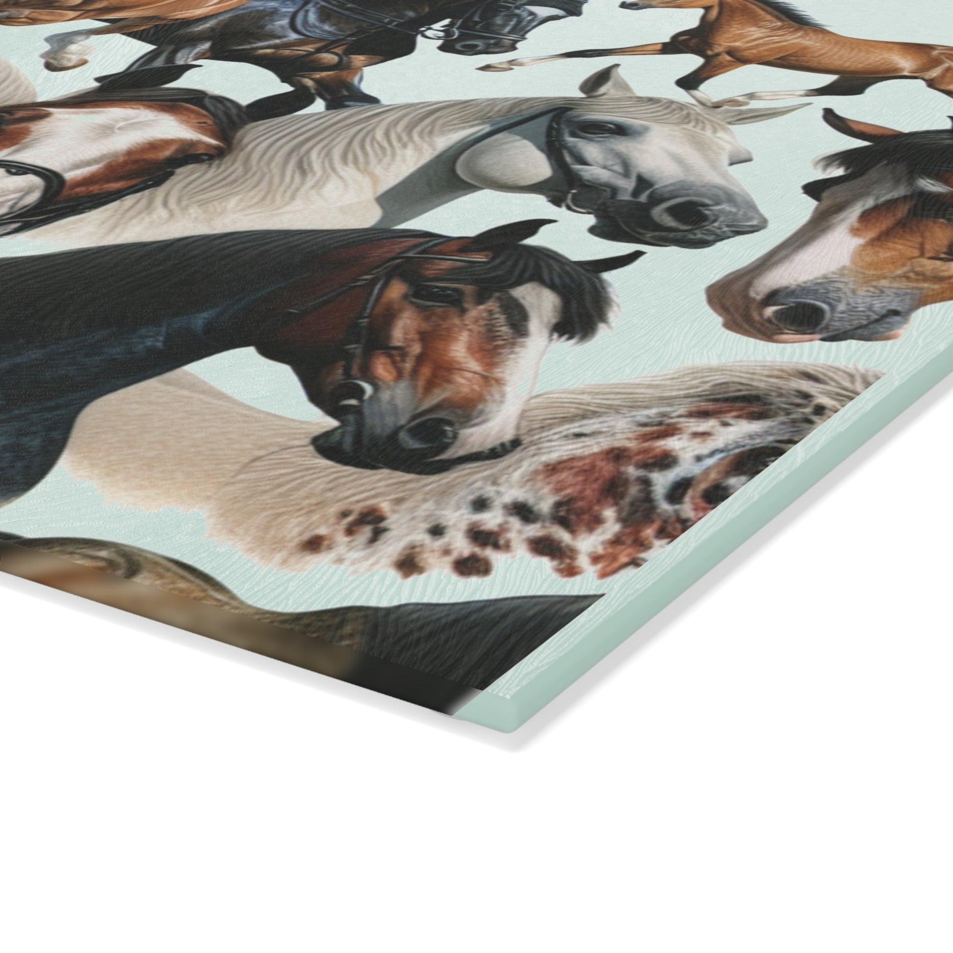 Equine Art Glass Cutting Board, Horse Lover Gift, Kitchen Decor, Personalized Gifts for Equestrians, Unique Cooking Accessory