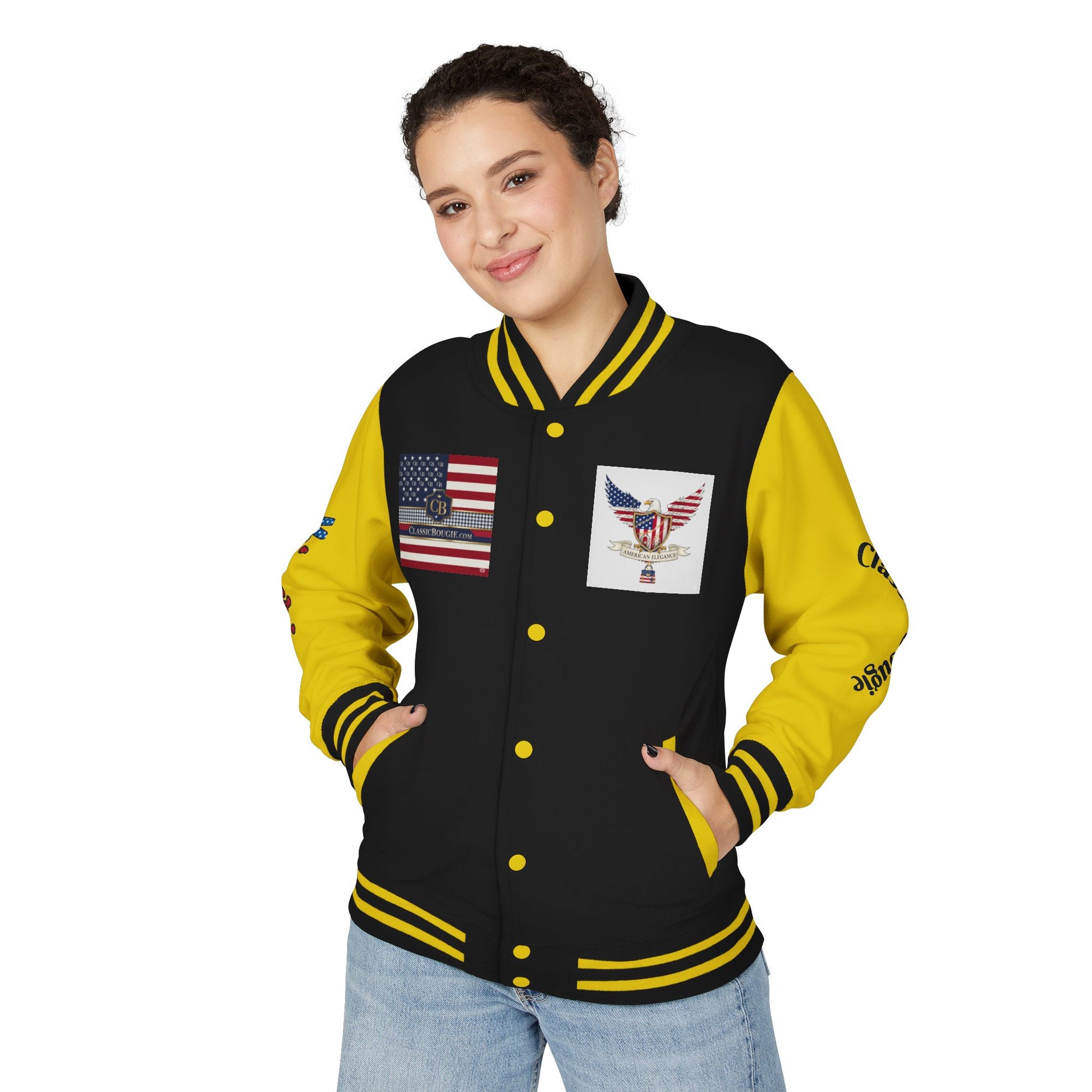 Classic Bougie Unisex Heavyweight Letterman Jacket - Vintage Style, Casual Wear, Trendy Outerwear, College Spirit, Gift for Him/Her