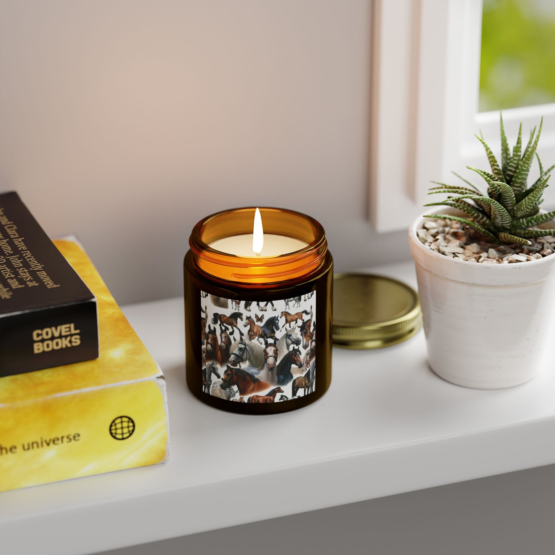 Scented Candles with Horse Design, Cozy Home Decor, Gift for Horse Lovers, Farmhouse Candle, Aromatherapy Candle