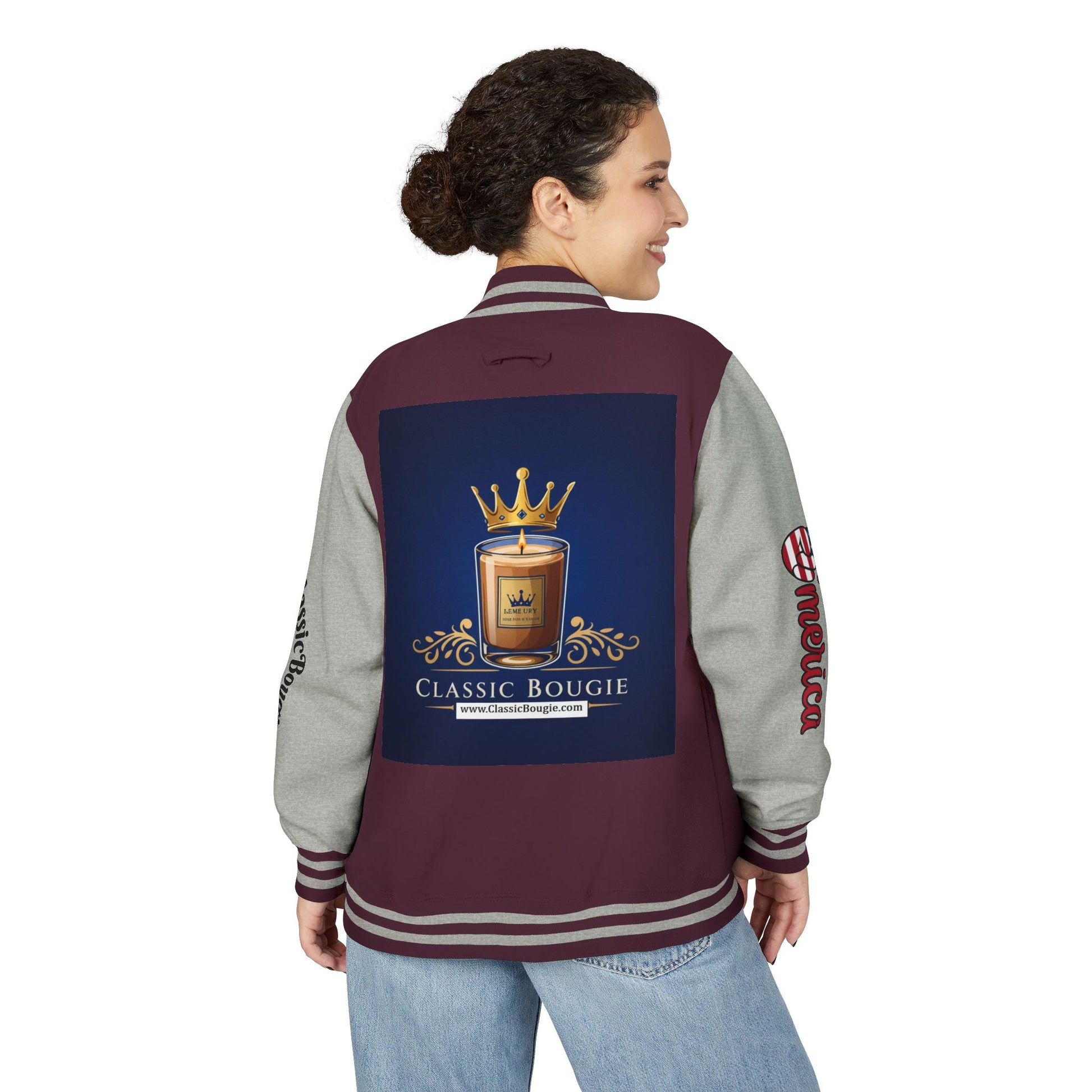 Classic Bougie Unisex Heavyweight Letterman Jacket - Vintage Style, Casual Wear, Trendy Outerwear, College Spirit, Gift for Him/Her