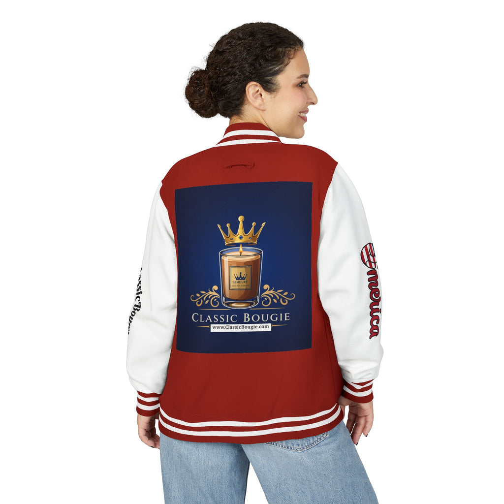 Classic Bougie Unisex Heavyweight Letterman Jacket - Vintage Style, Casual Wear, Trendy Outerwear, College Spirit, Gift for Him/Her